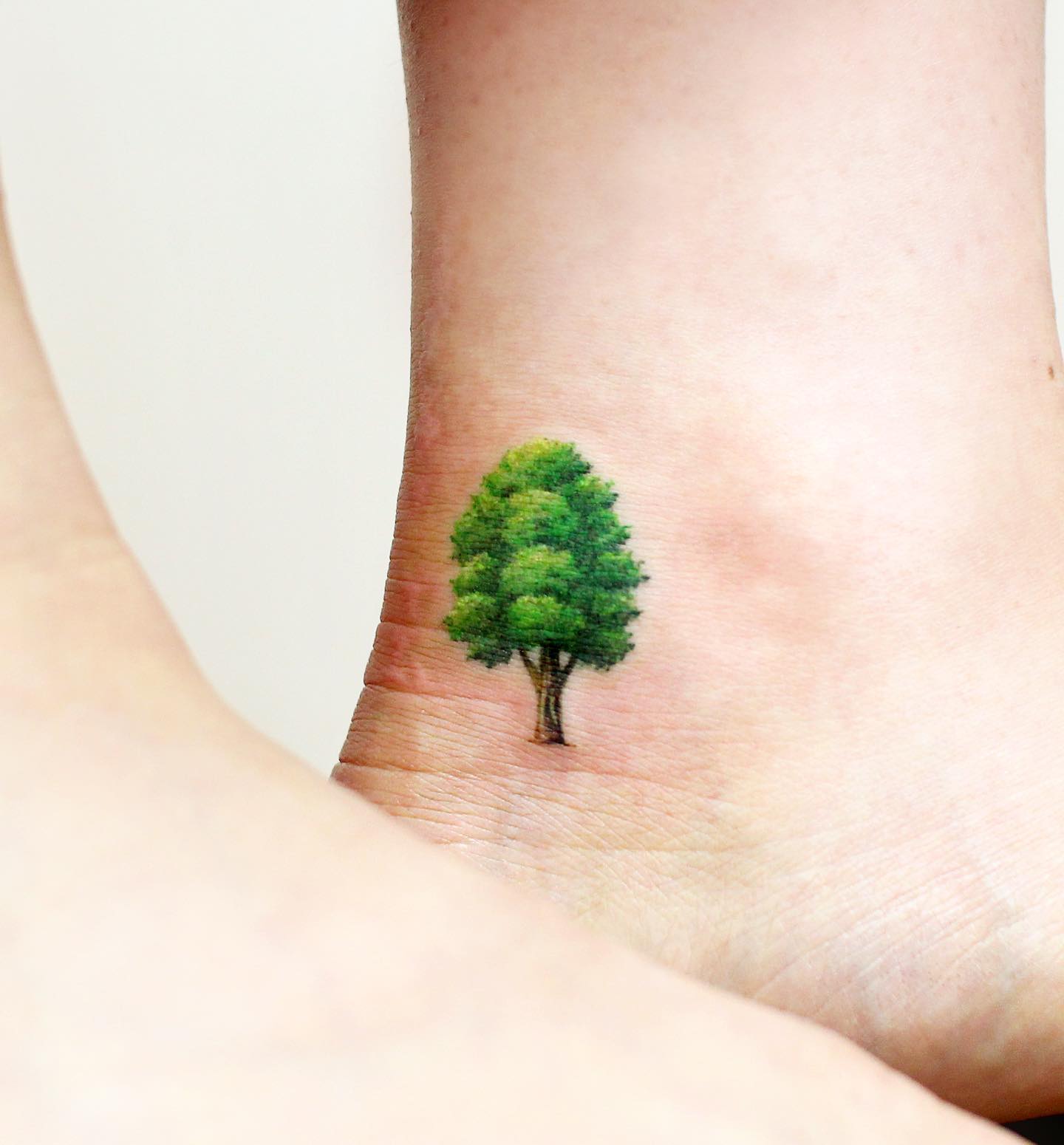 Bosque Verde Tatuaje de Tobillo