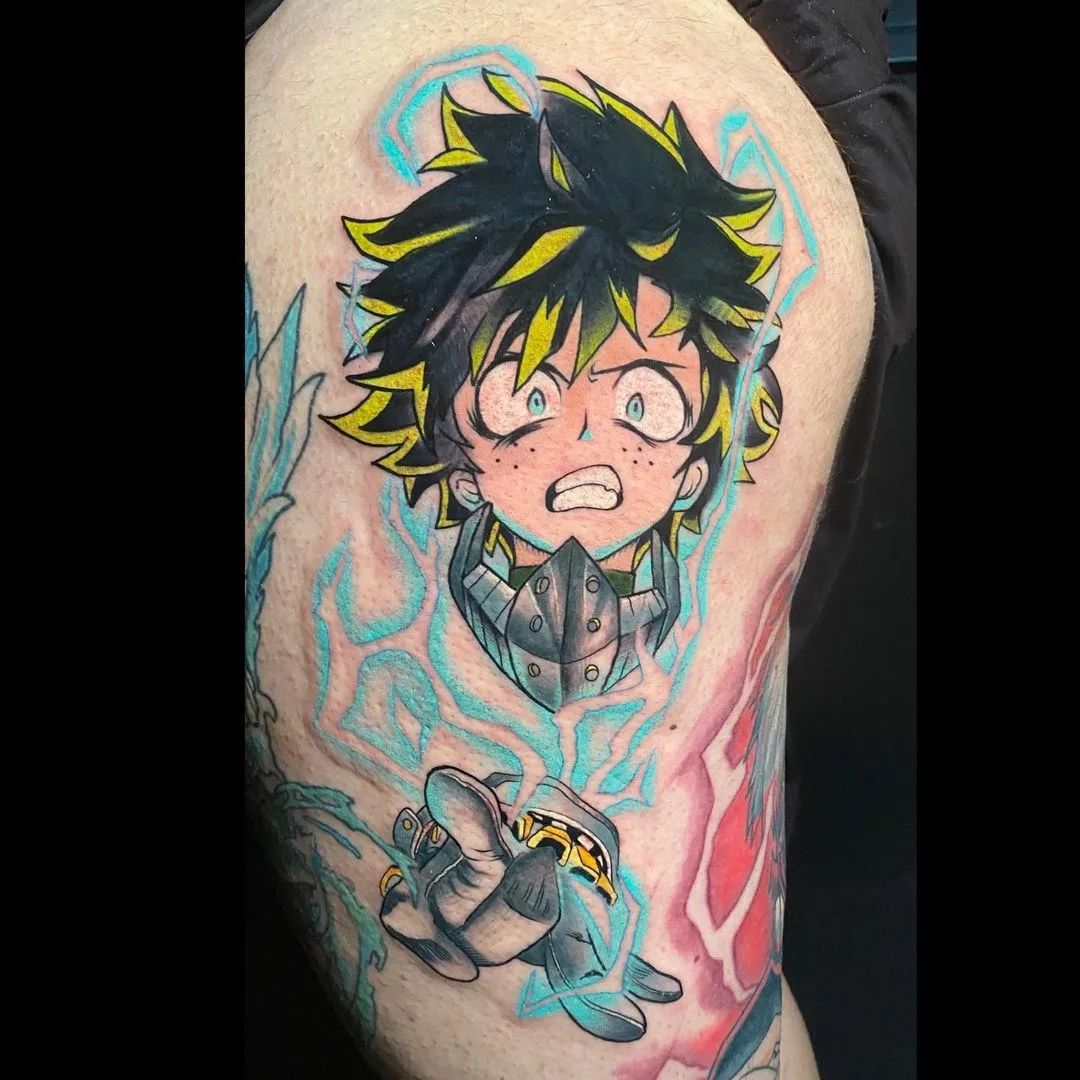 Izuku Midoriya tatuaje de My Hero Academia