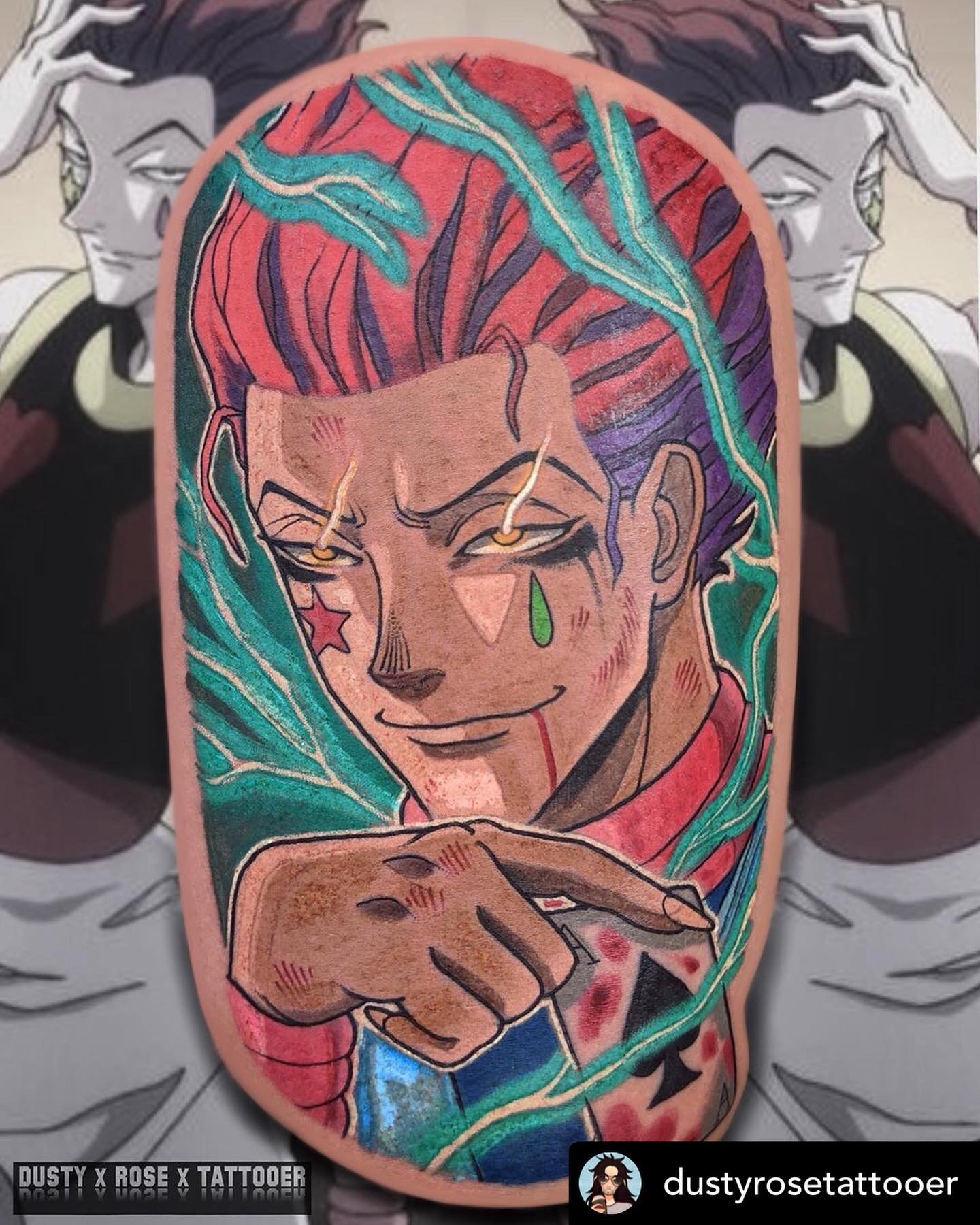 Su idea de tatuaje de anime de Hisoka.