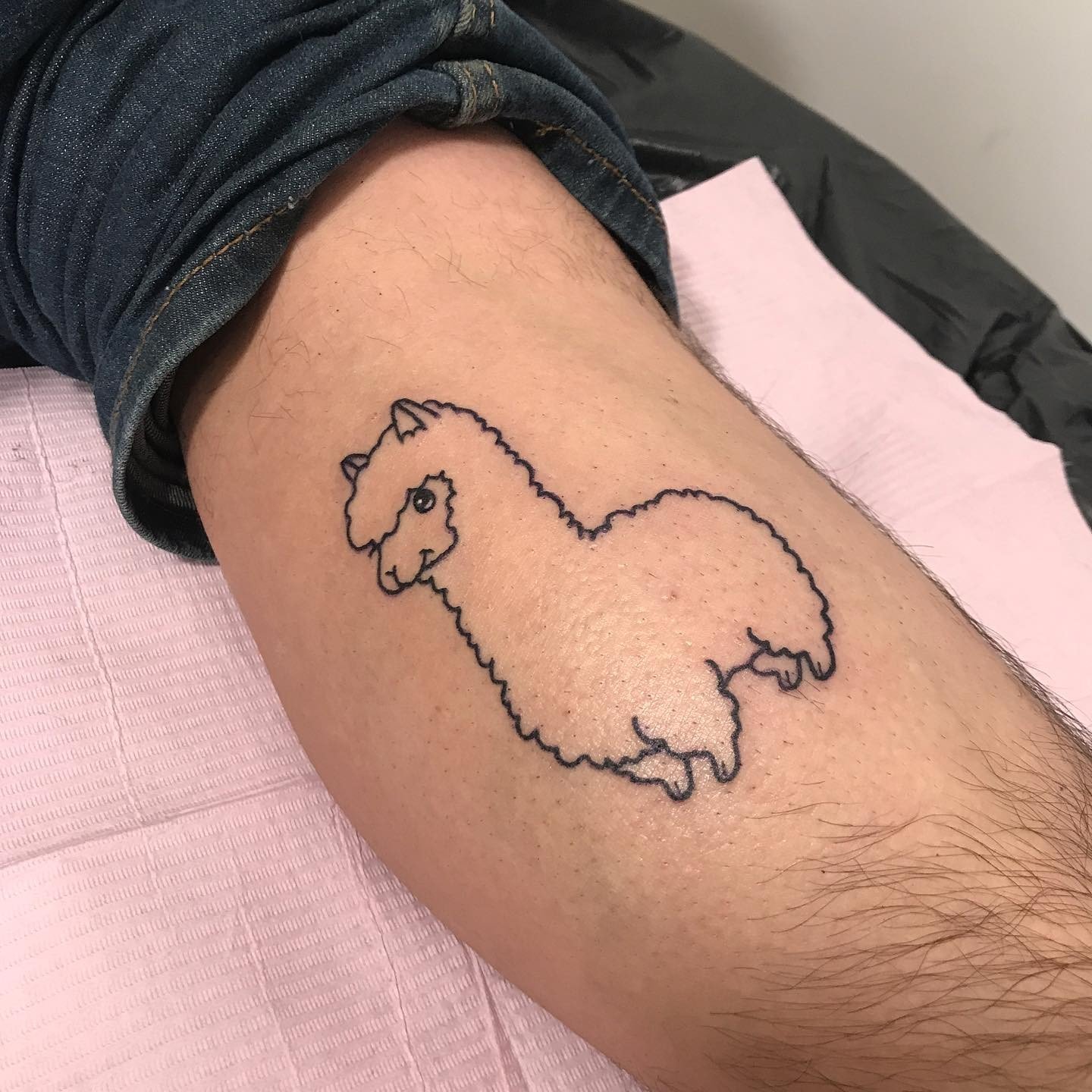 Impresión de tatuaje simple de becerro con tinta de oveja.