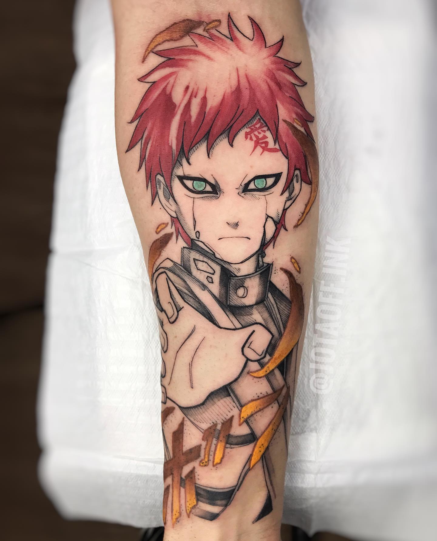 Tatuaje de Gaara en el brazo