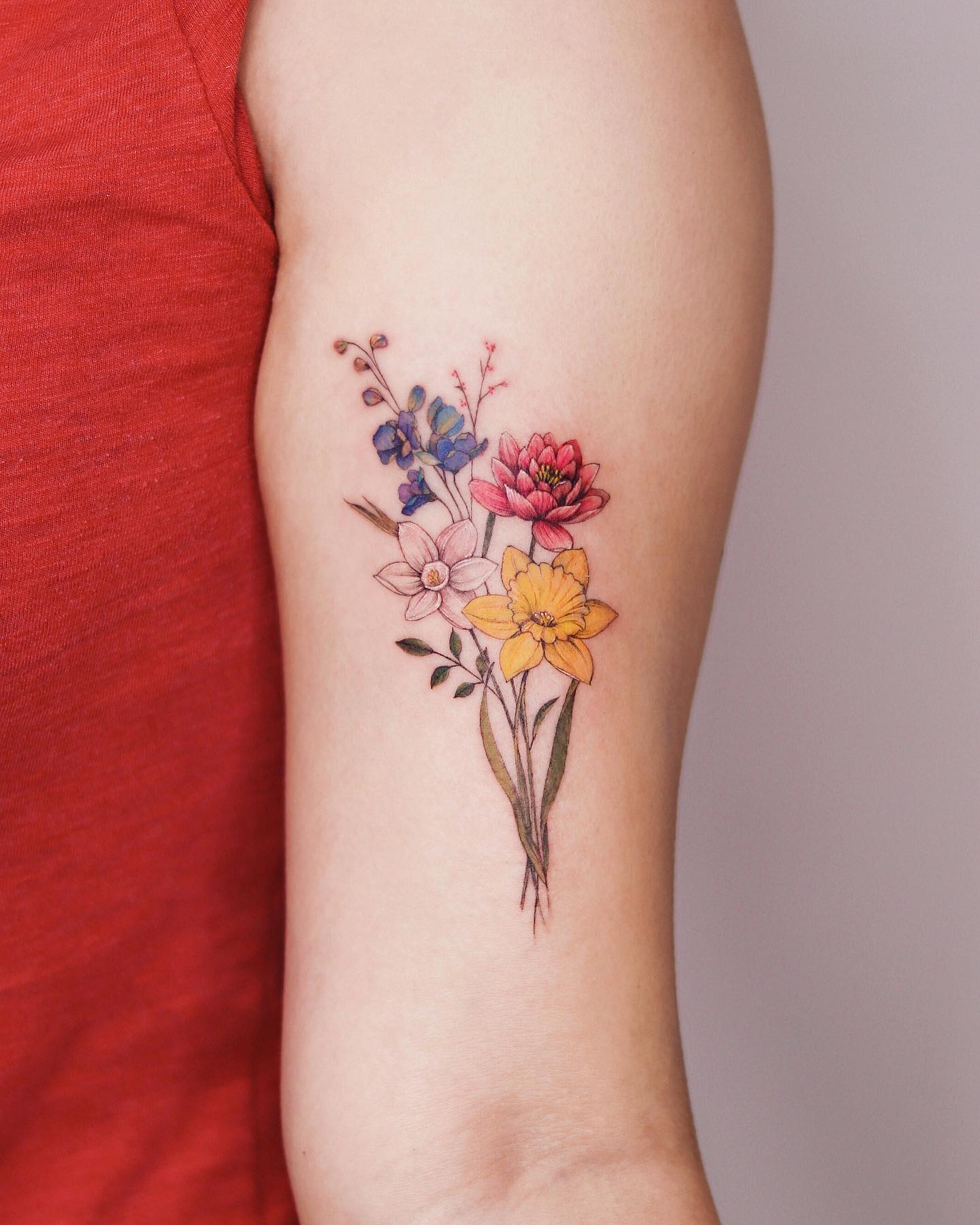 Tatuaje de Narciso Colorido