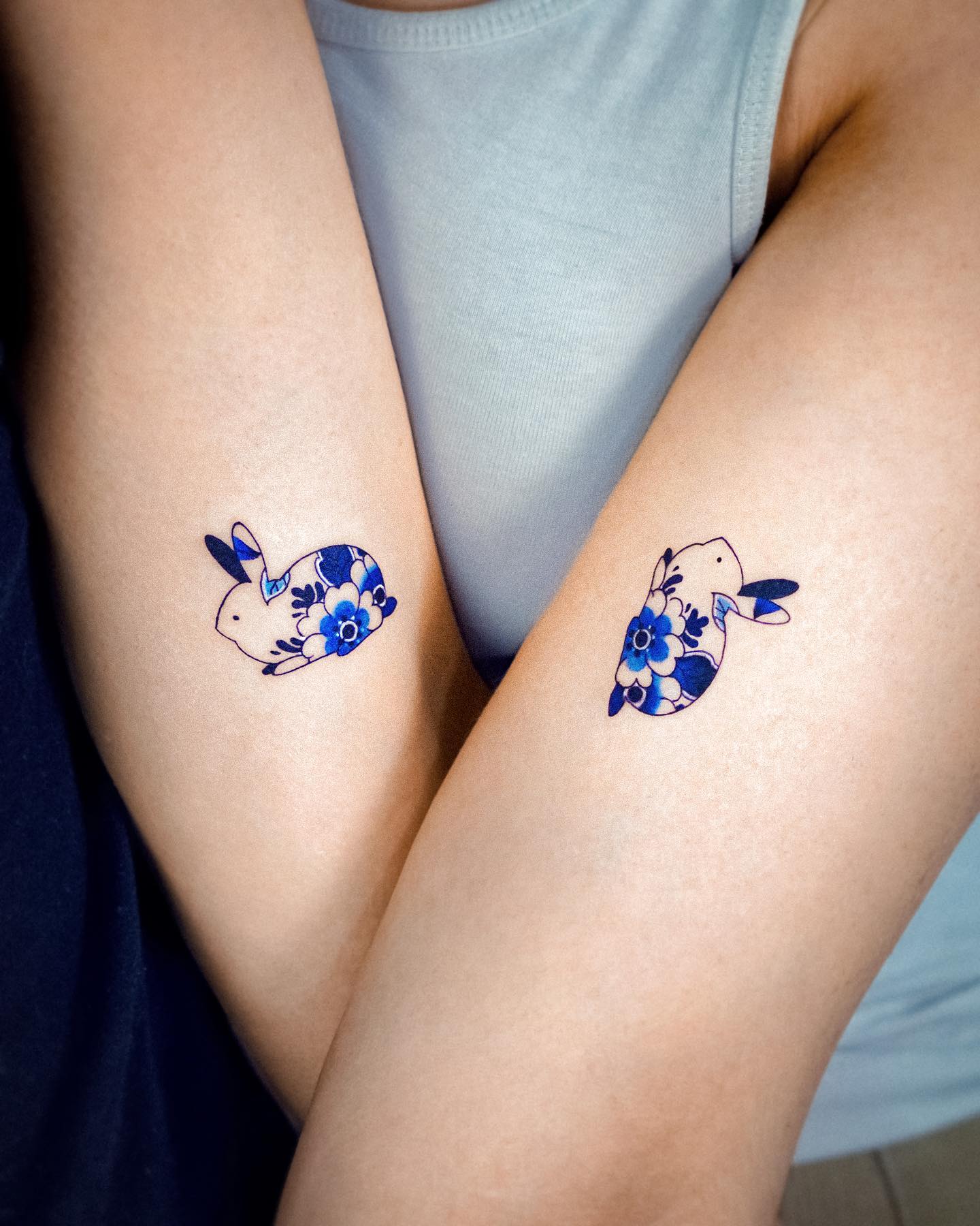 Tatuajes de Conejo Azul en Pareja