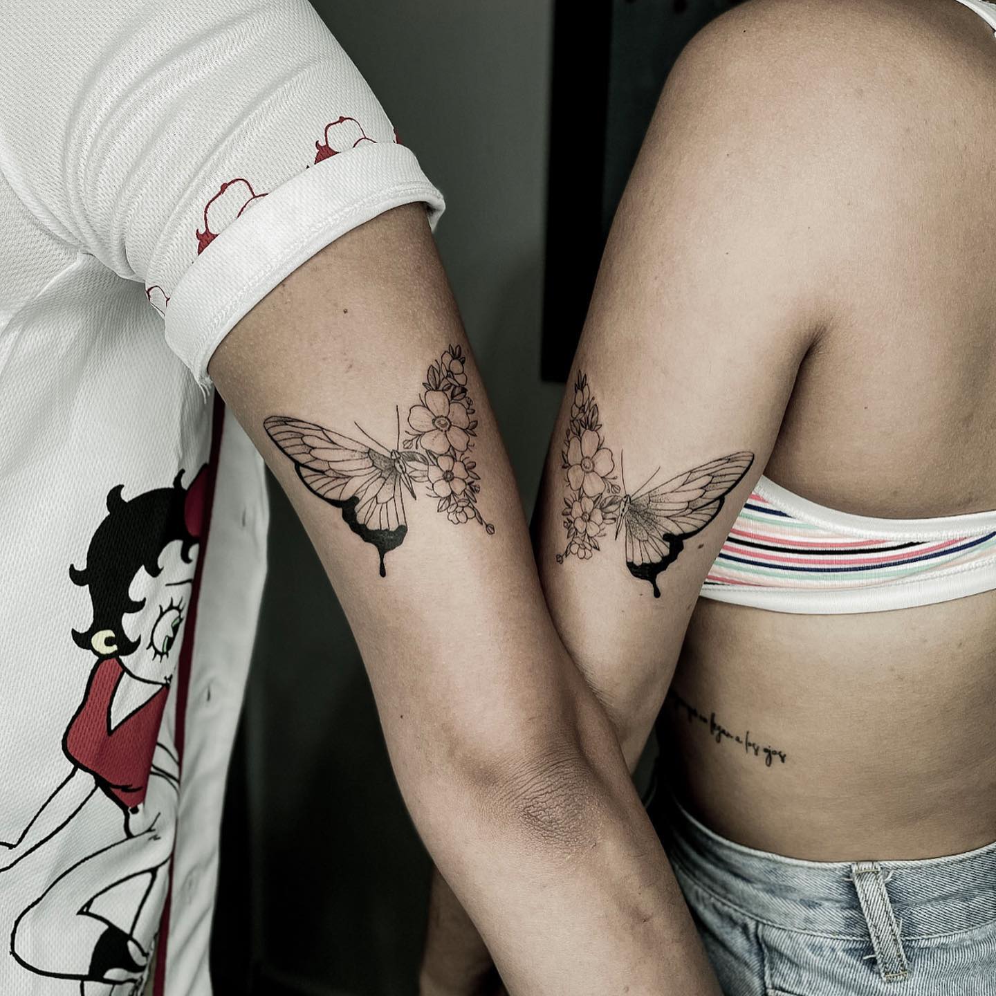 Tatuajes de mariposas en pareja