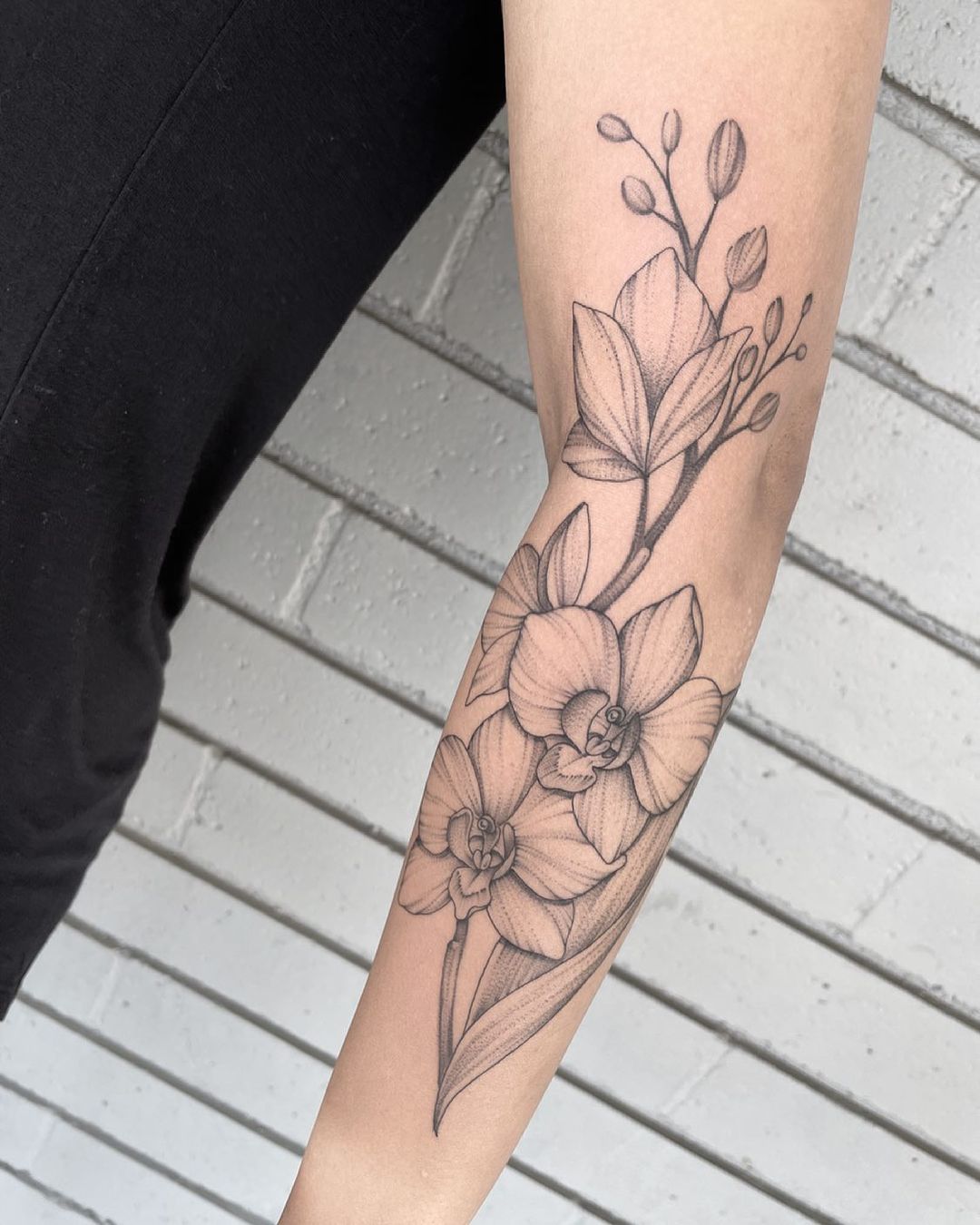 Tatuaje de Orquídea Negra