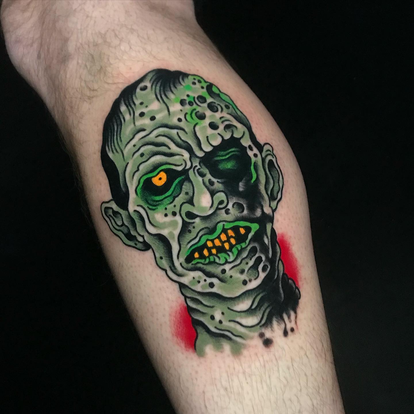Tatuaje de Zombie Verde