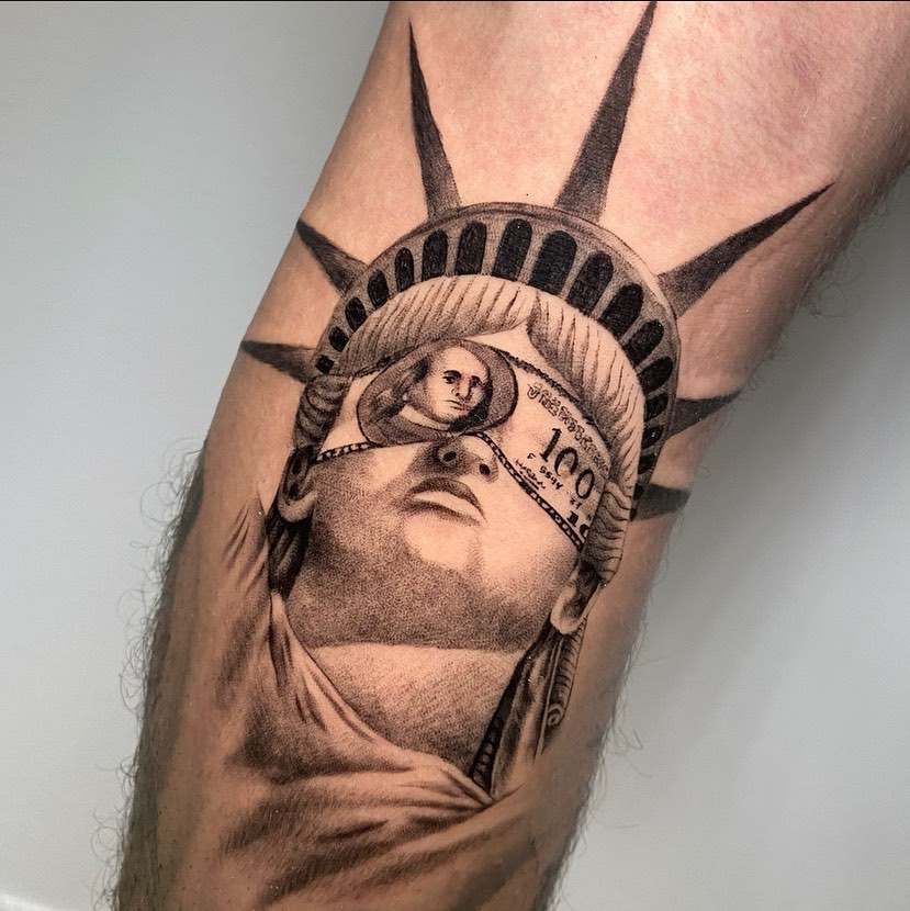 Estatua de la Libertad Dinero Tatuaje