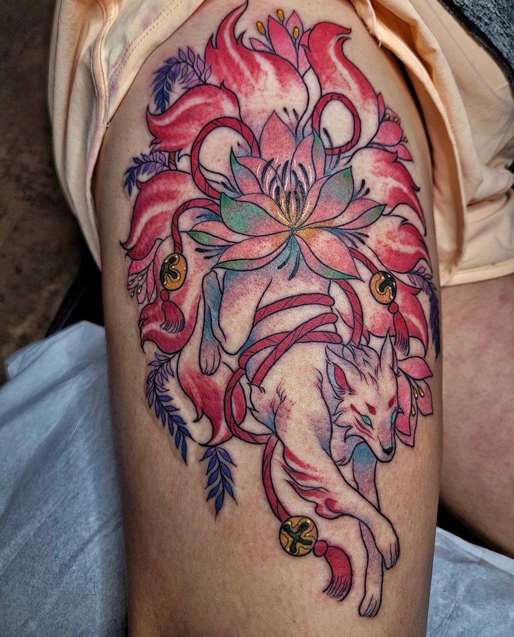 Gran pieza de arte Tatuaje Kitsune