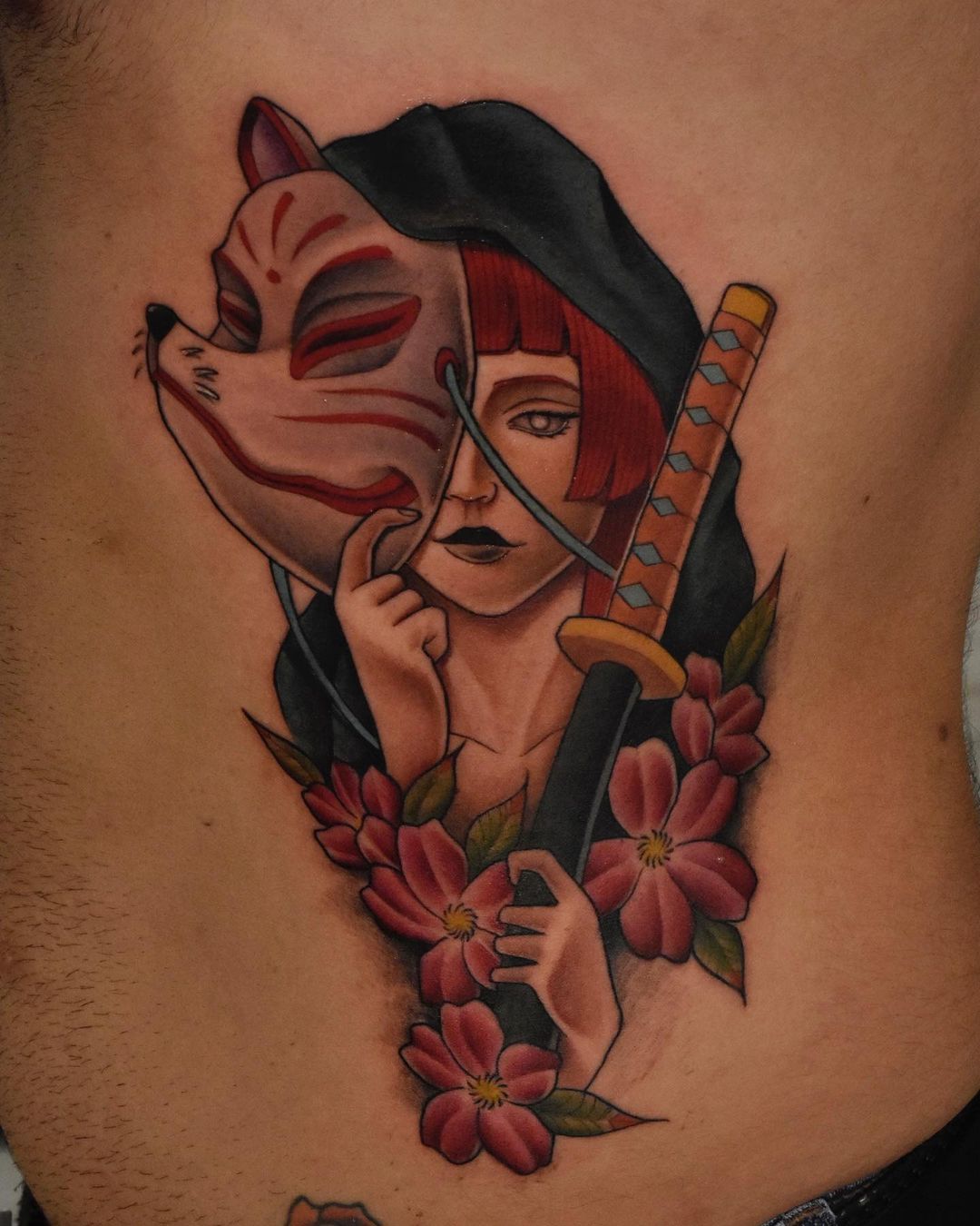 Kitsune Tatuaje de Brazo y Puño