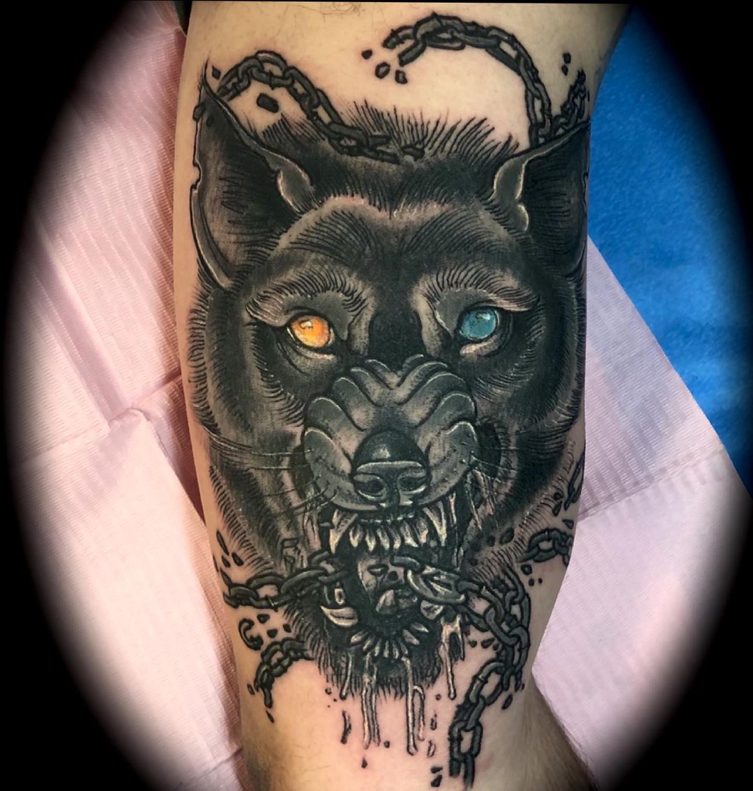Tatuaje de Fenrir, el Lobo Negro