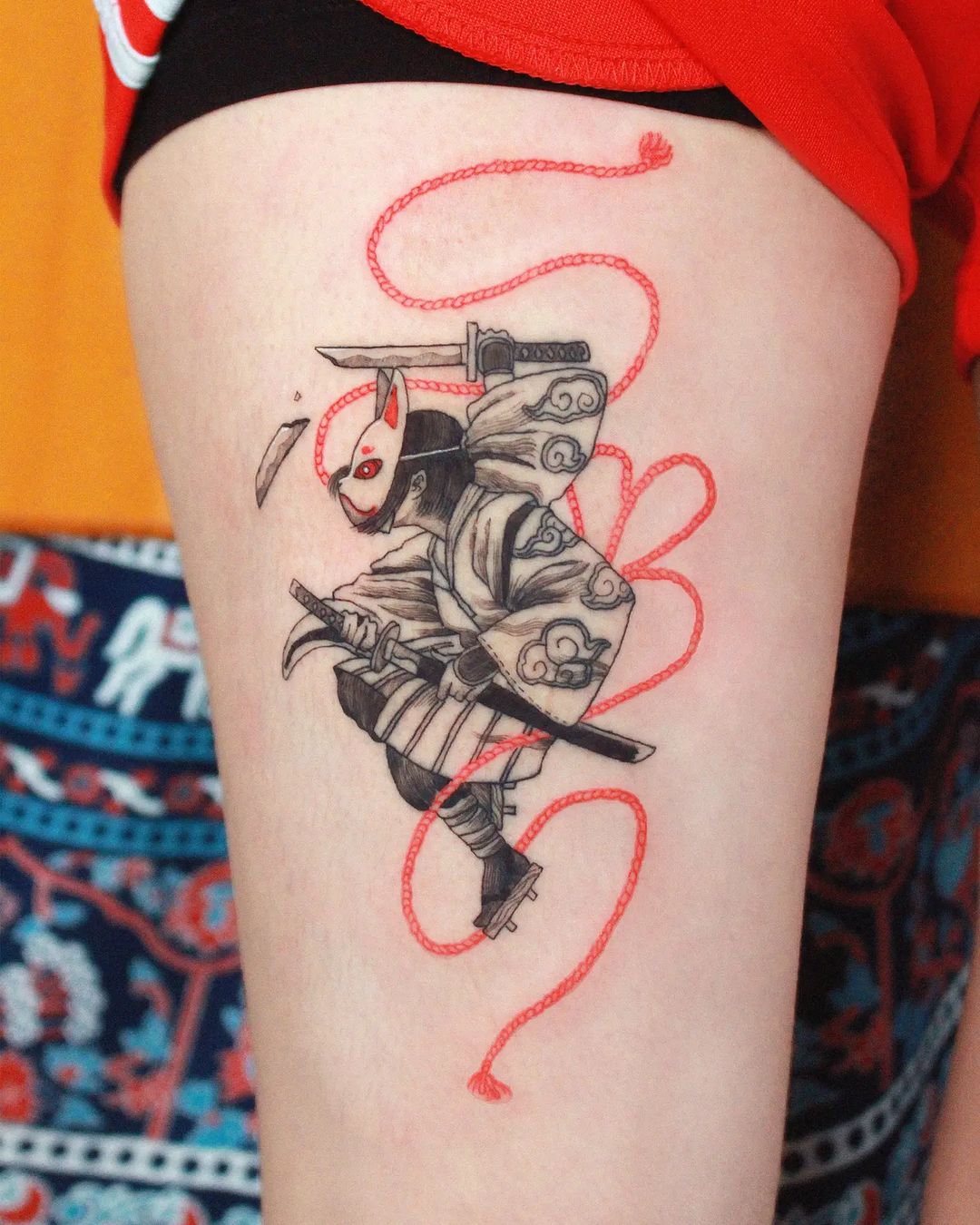 Tatuaje Kitsune inspirado en Japón.