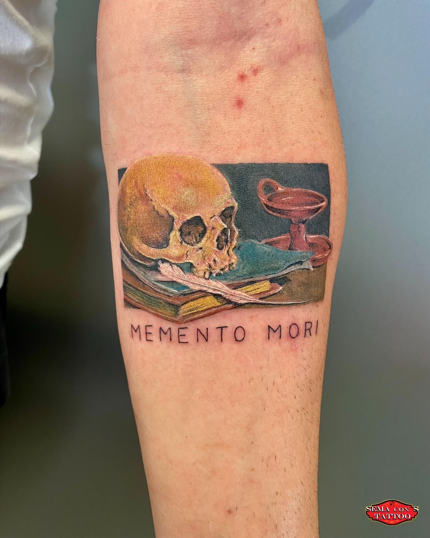 Tatuaje Memento Mori Colorido