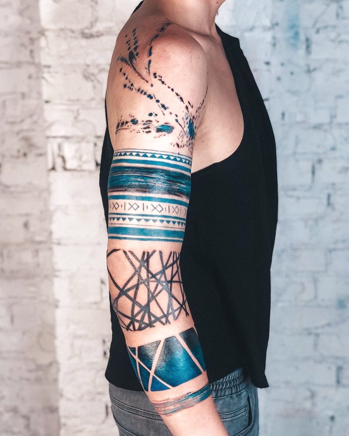 Tatuaje de Brazalete Azul