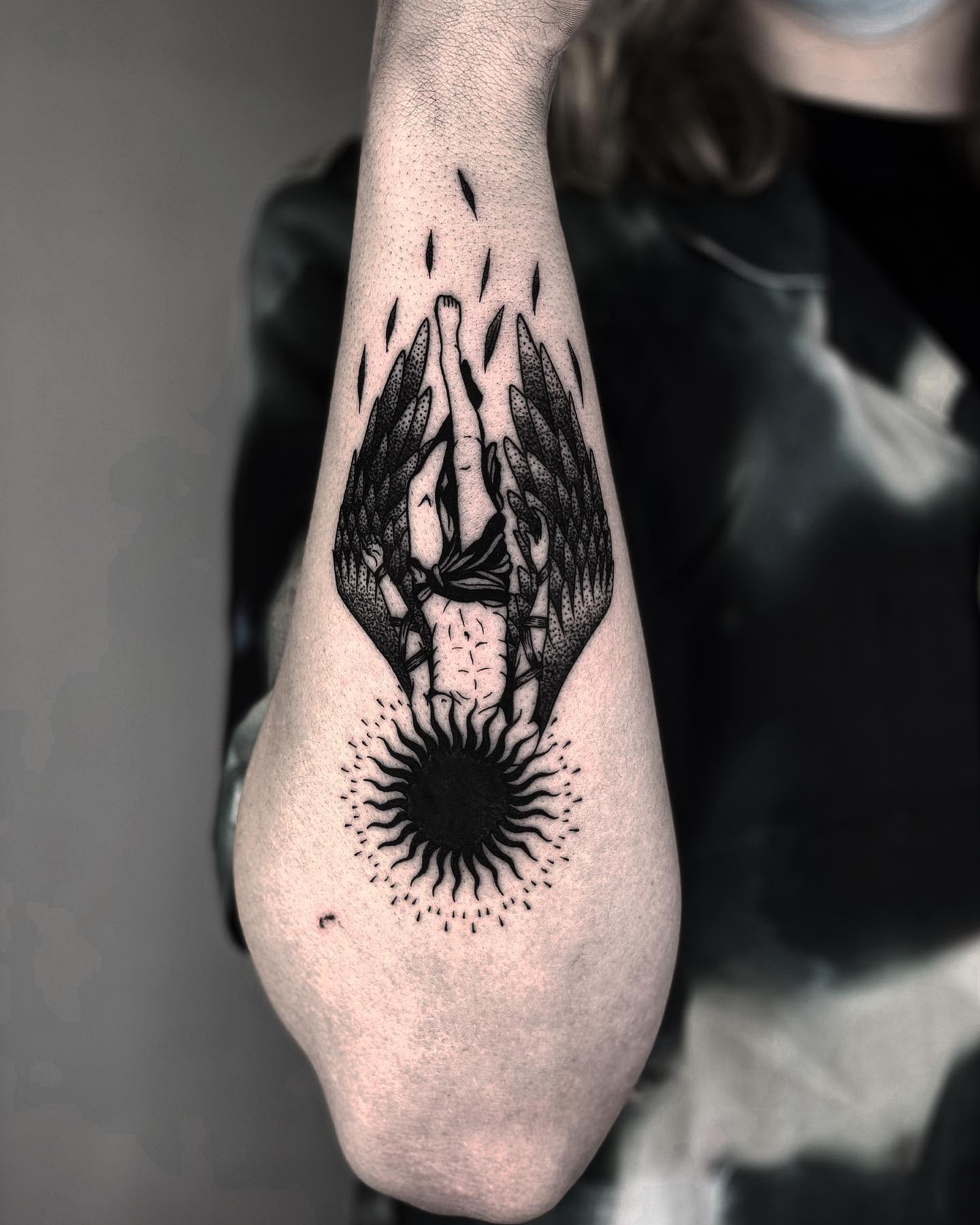 Diseño de tatuaje de brazo Icarus