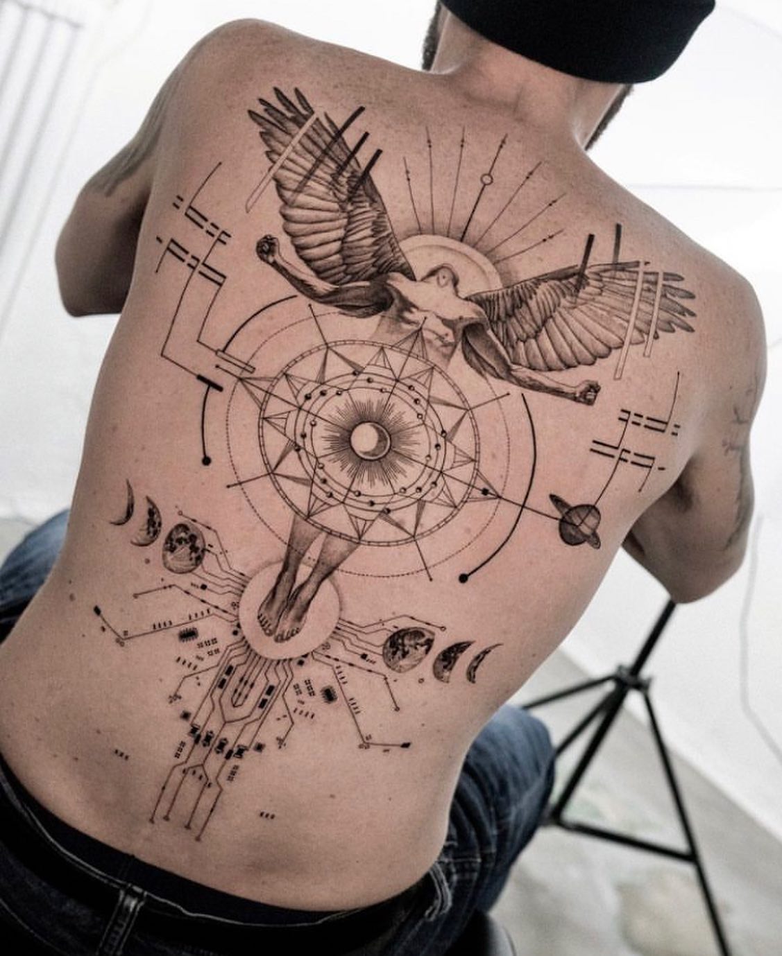 Tatuaje de Ángel en la Espalda