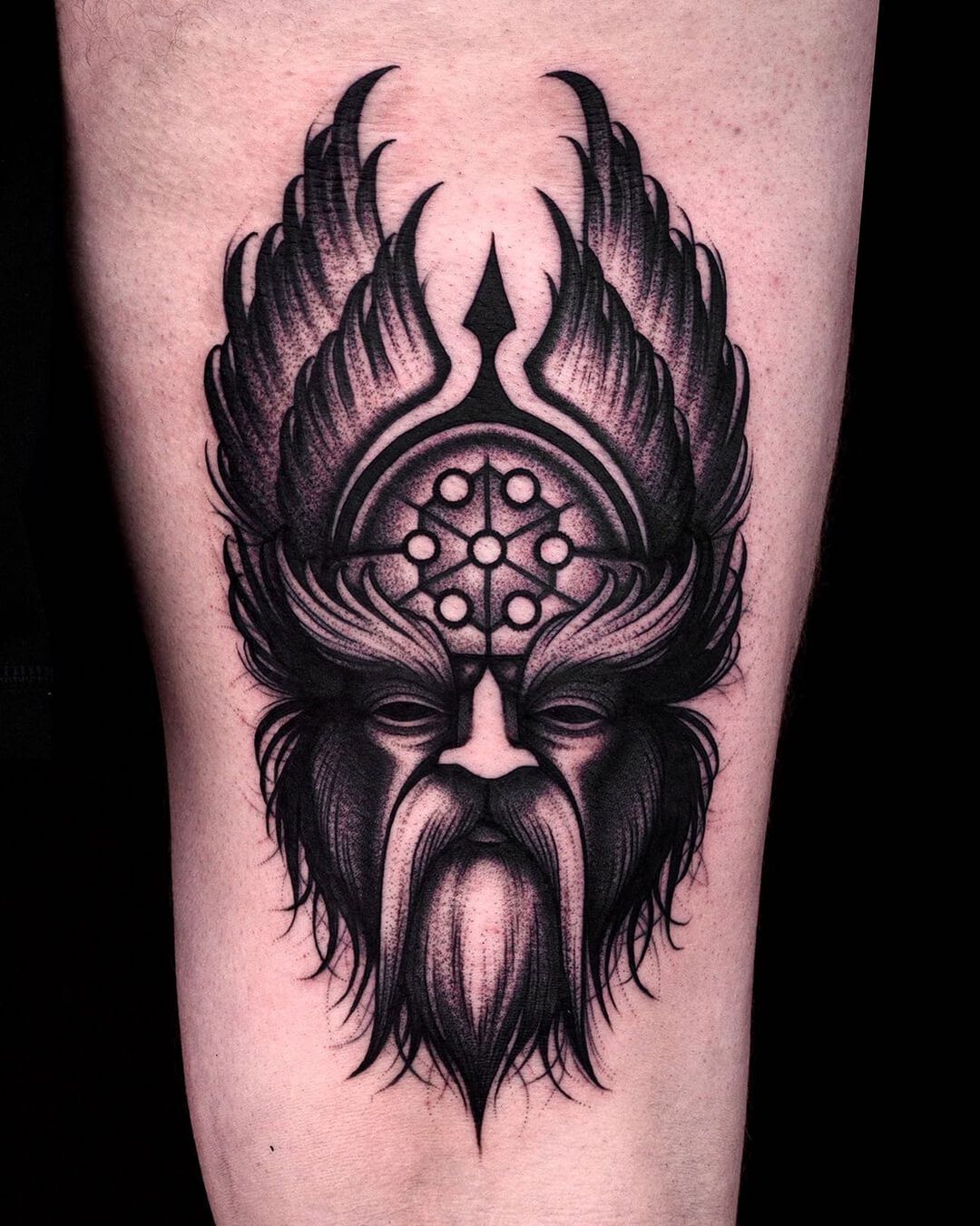 Tatuaje de Hombre Lobo de Blackwork