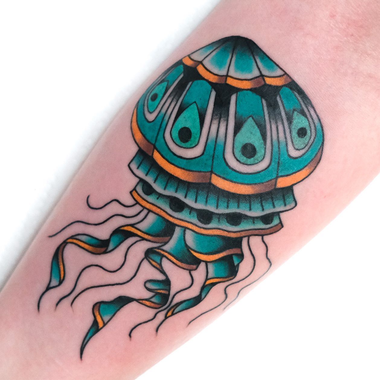 Tatuaje de Medusa Teal