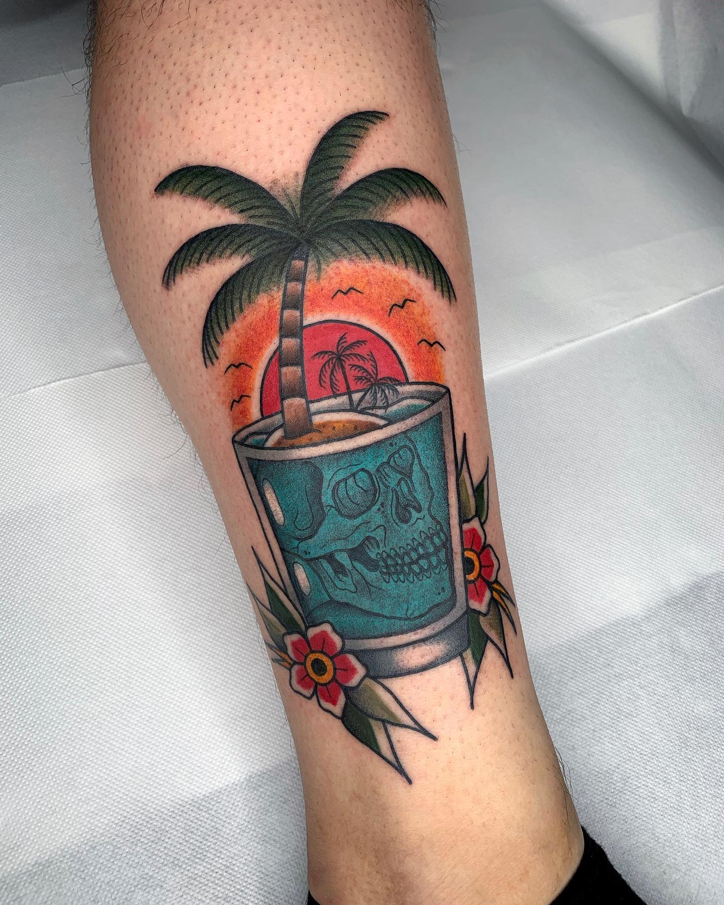 Tatuaje de palmera peculiar
