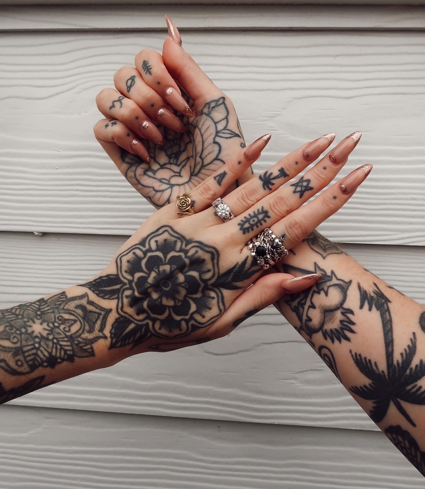 Tatuaje de Patchwork de Flores