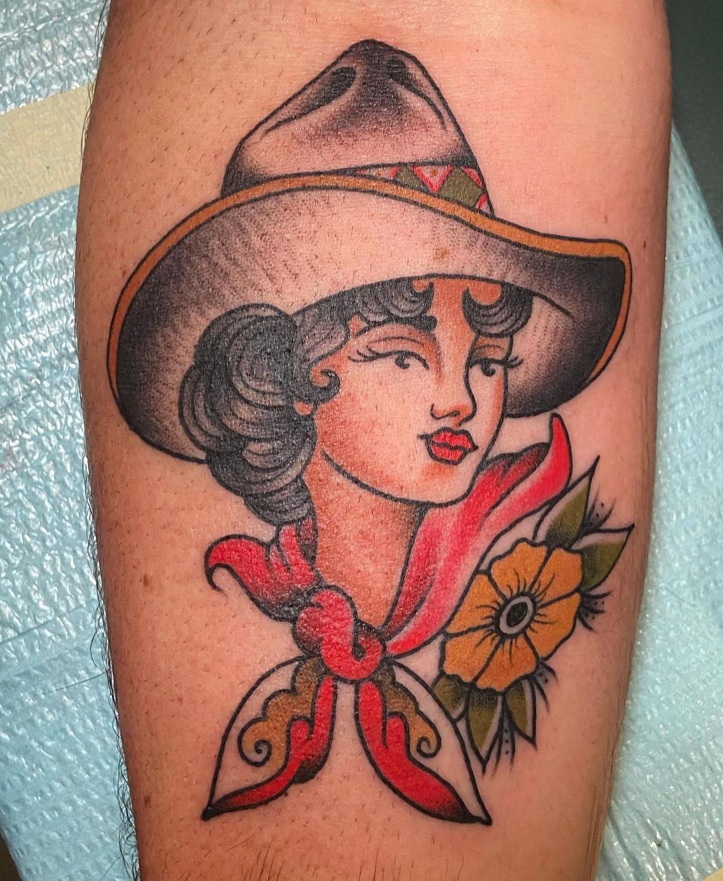 Cowboy Tatuaje Tradicional Americano