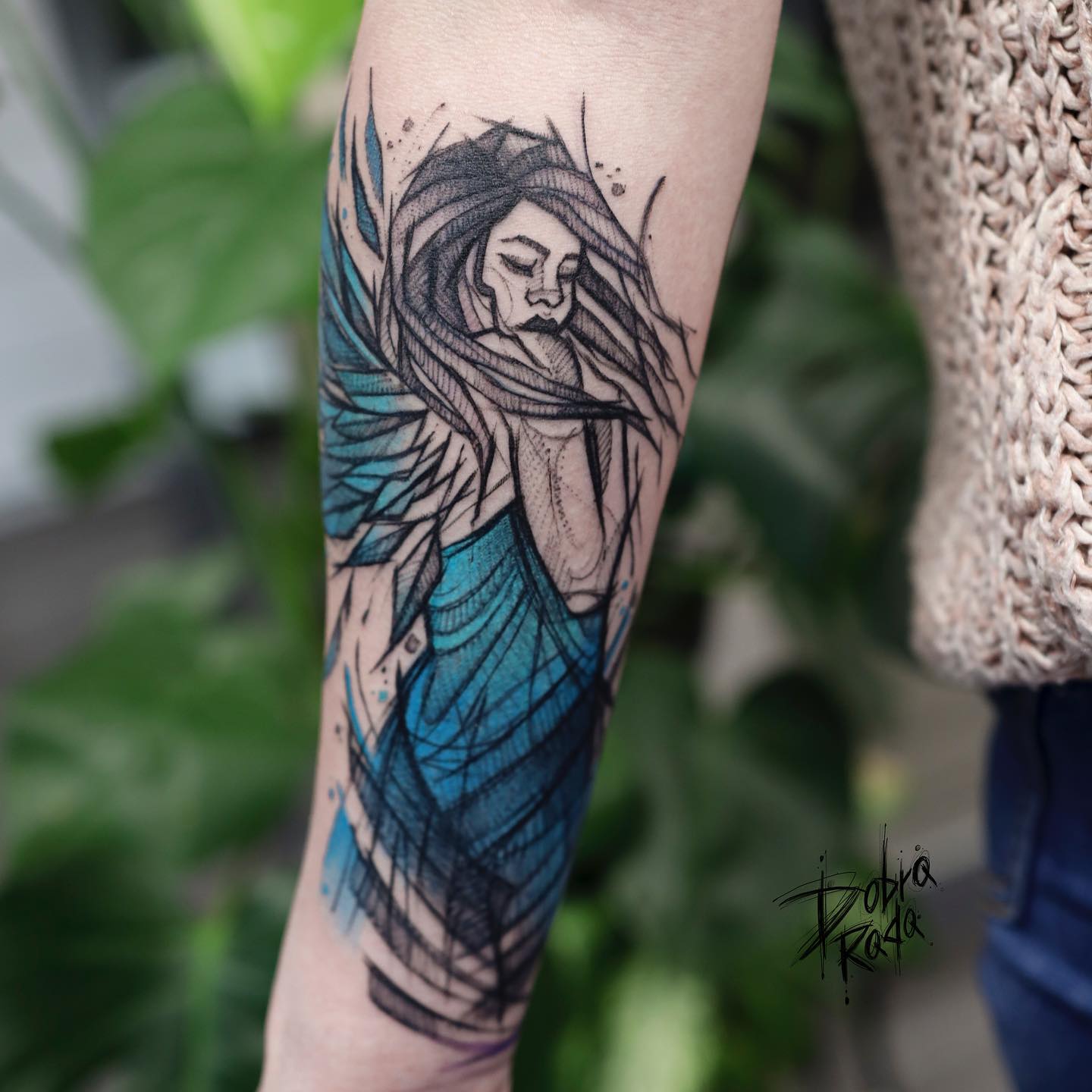 Tatuaje de Ala Azul