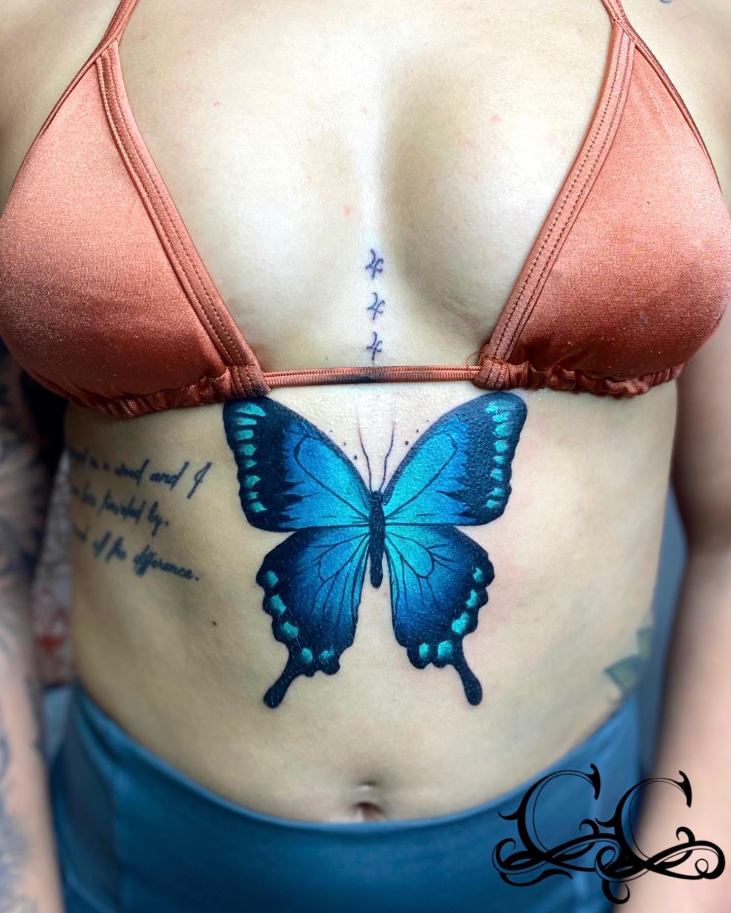 Tatuaje de Mariposa en el Esternón