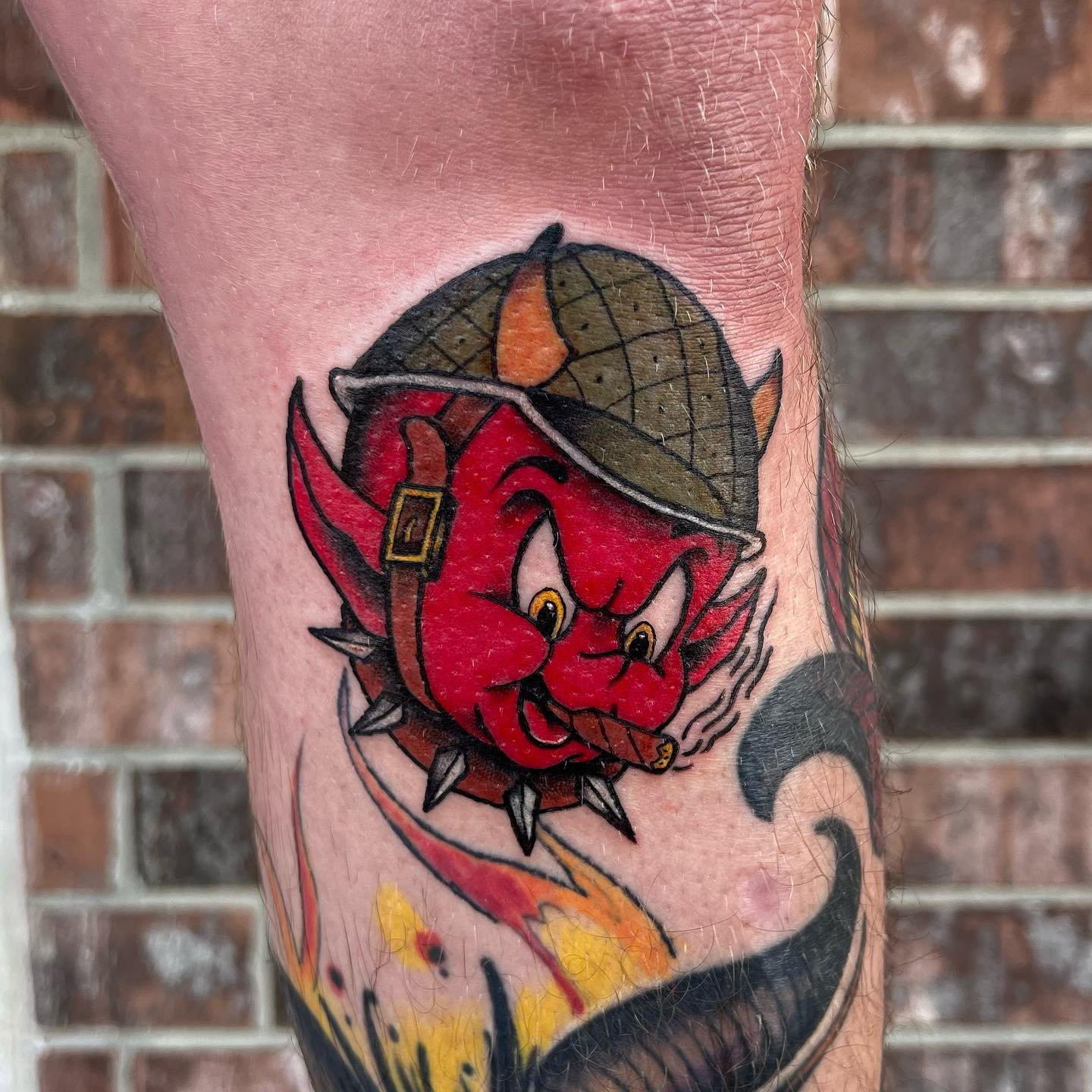 Tatuaje tradicional americano del Diablo Rojo
