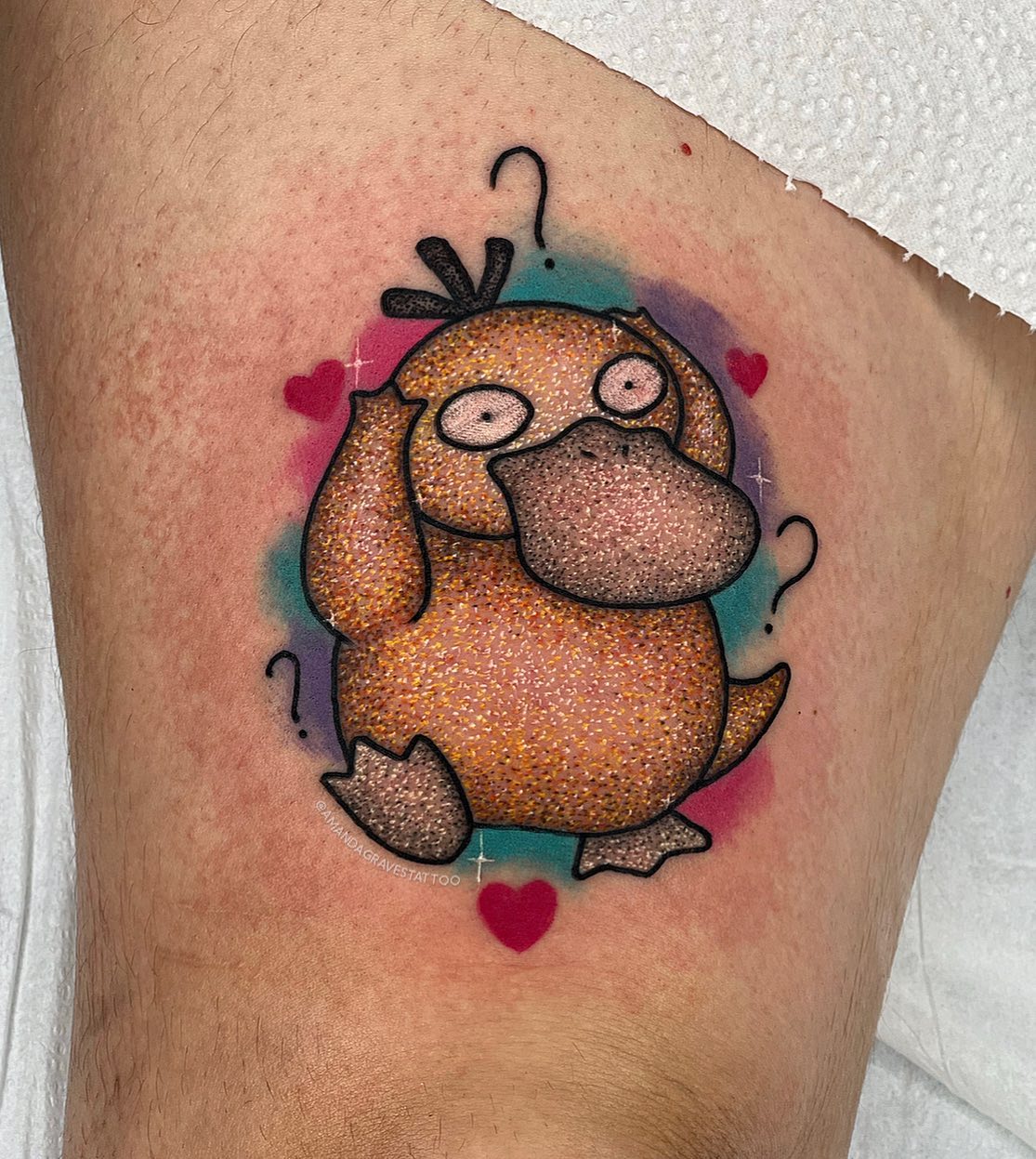 Tatuaje de Patito con Purpurina