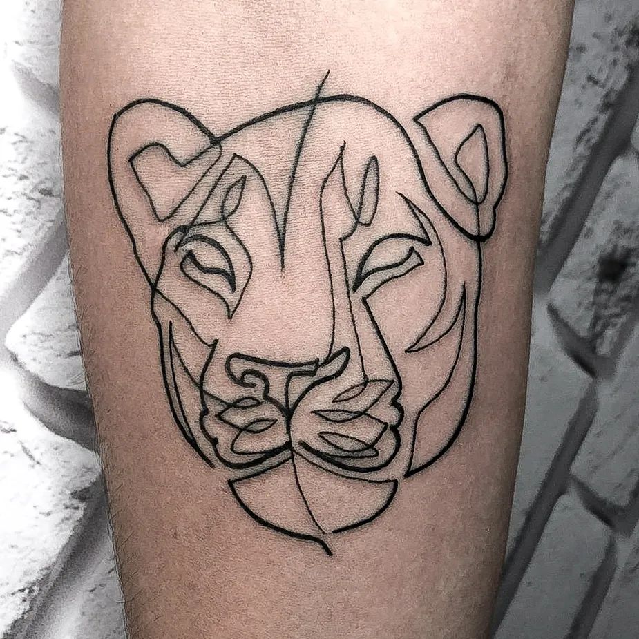 Tigre Tatuaje de Línea Fina