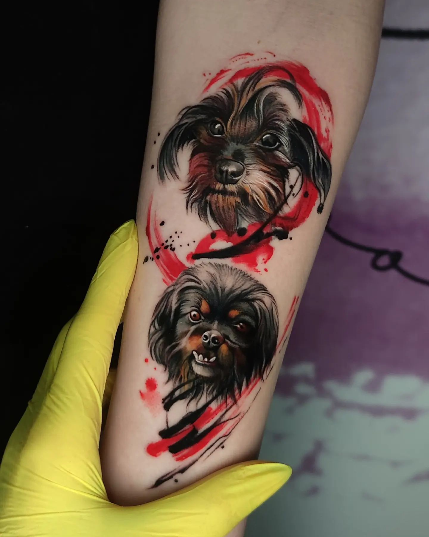 Divertido Tatuaje de Brazo de Perro para Hombres