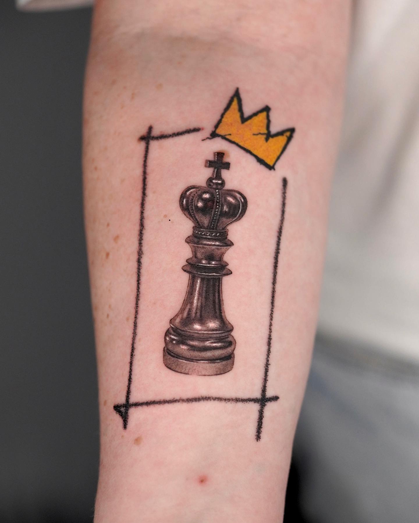 Tatuaje de ajedrez divertido y artístico