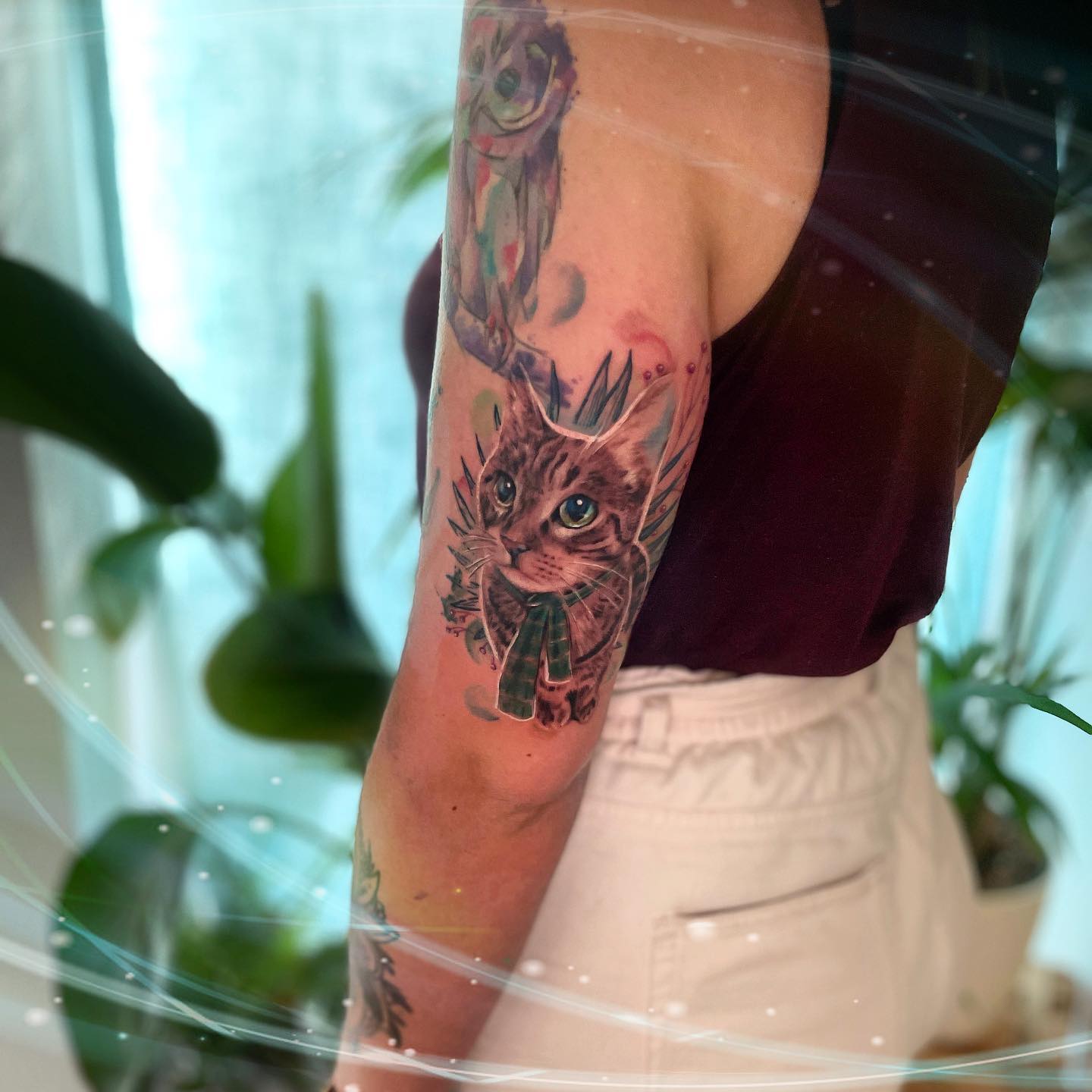Tatuaje de gato funky