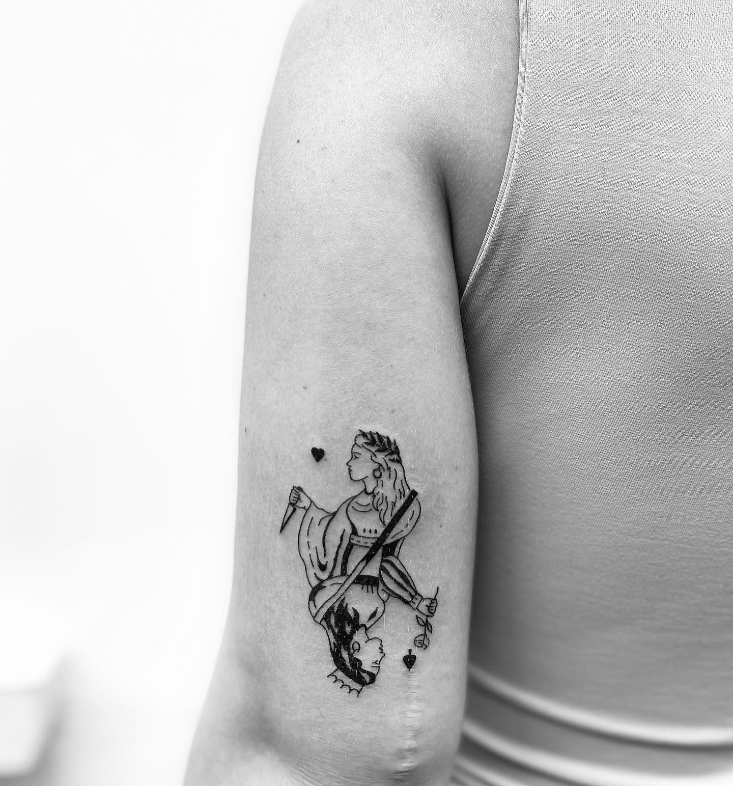 Parte trasera del brazo Tatuaje Reina de Picas