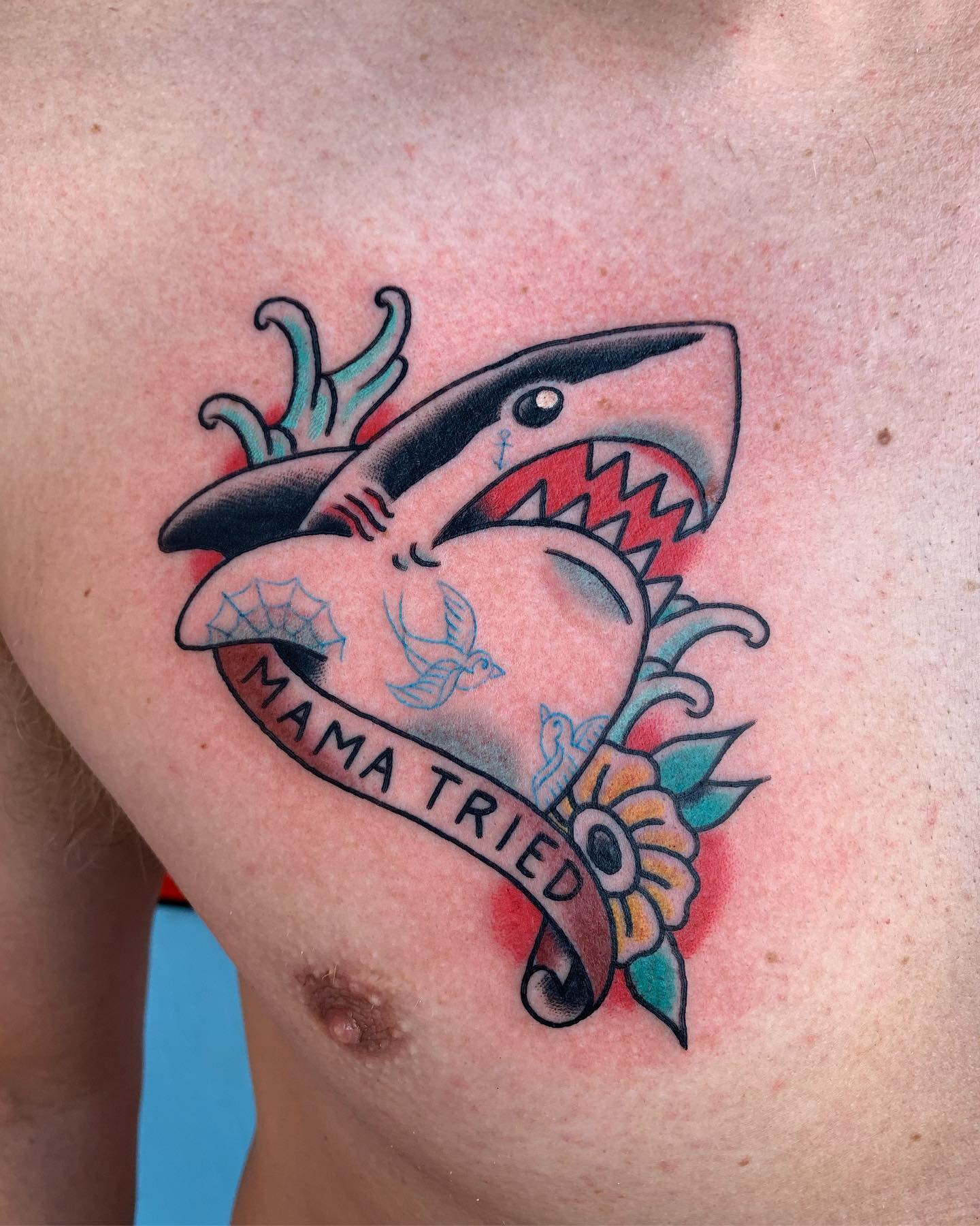 Tatuaje de Tiburón Aterrador