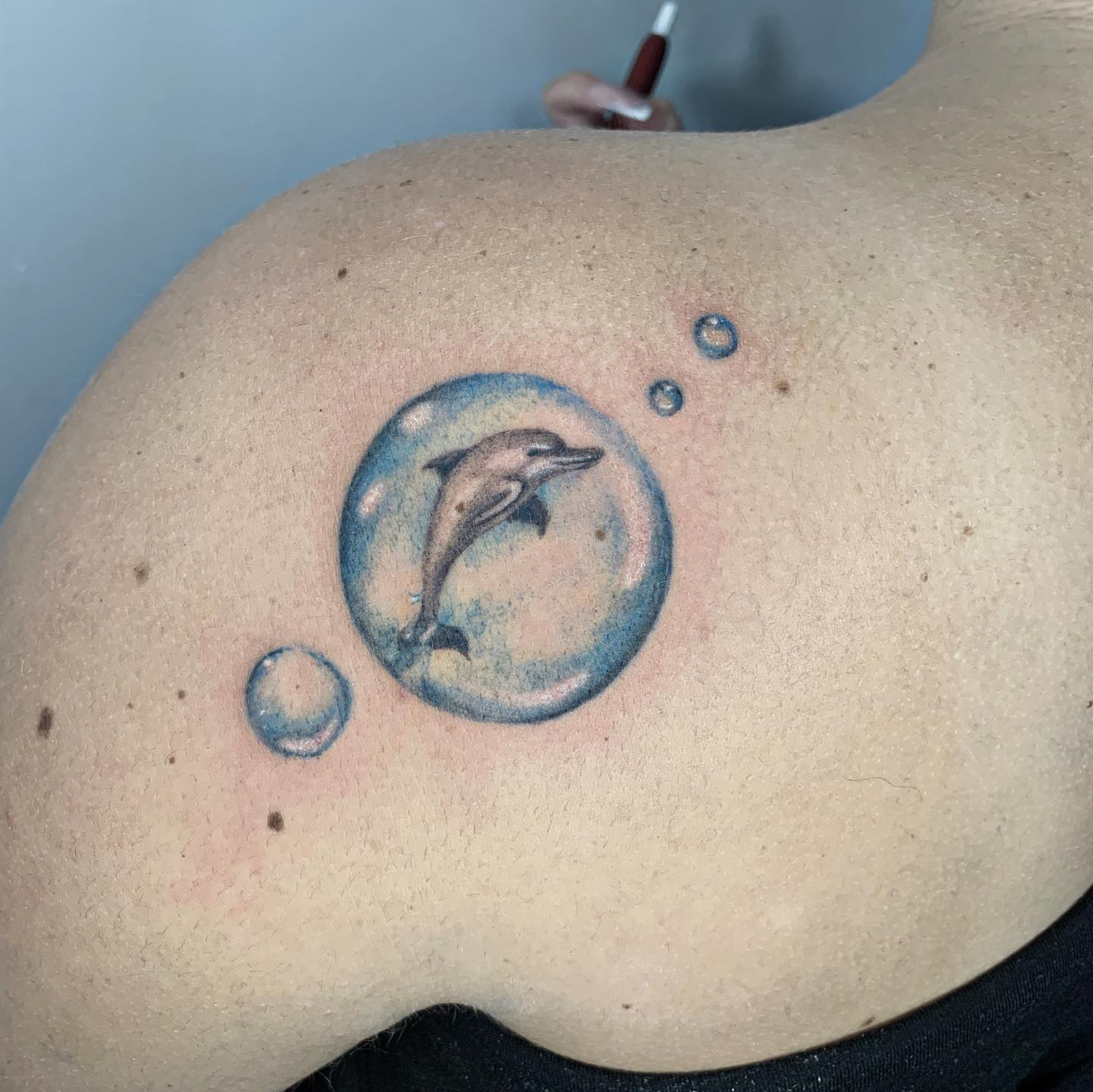 Tatuaje de Delfín Burbuja