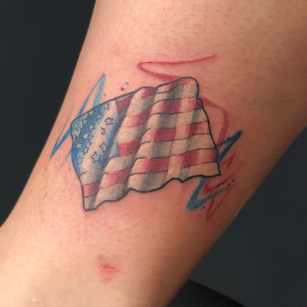 Minimalismo Tatuaje de la Bandera Americana