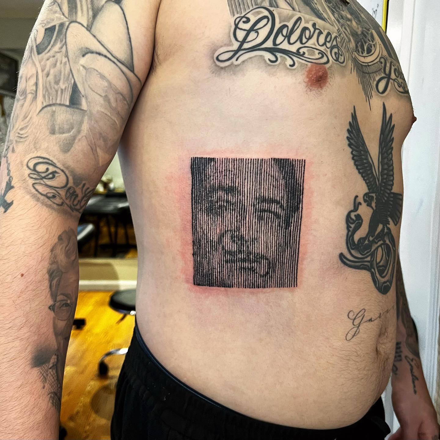 Retrato Tatuaje de costilla