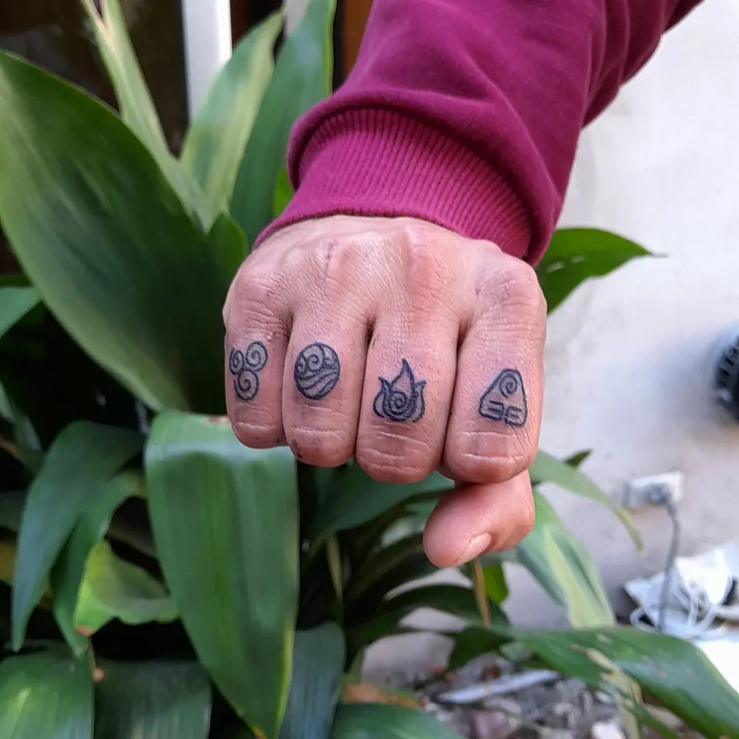 Símbolos de la Tierra Tatuaje en el dedo