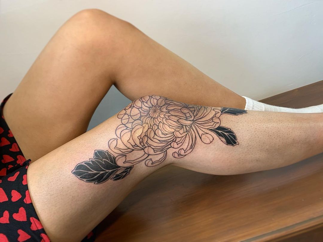 Diseños de tatuajes de flores de crisantemo