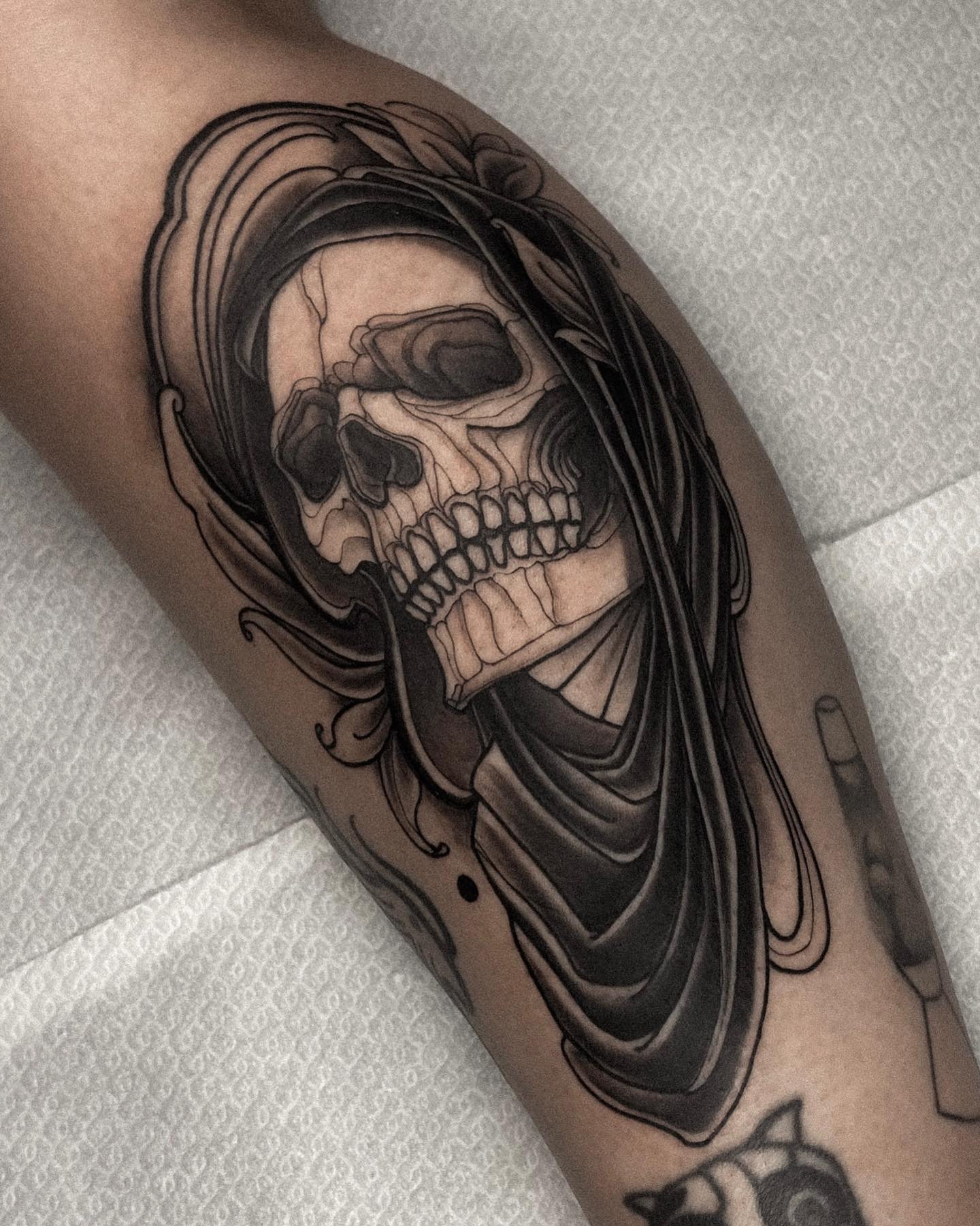 Genial idea de tatuaje de la Muerte con Hoz.