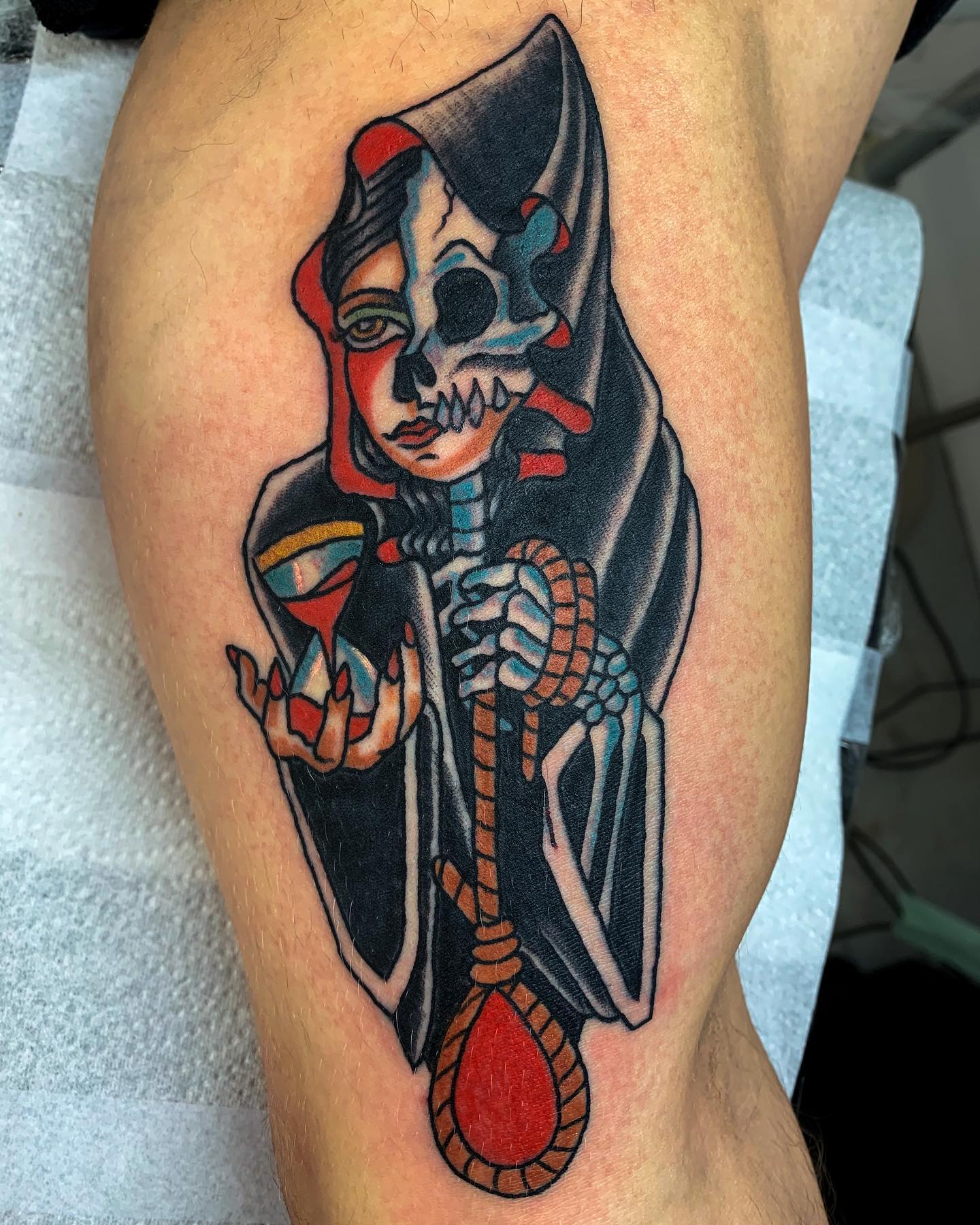 Tatuaje único del segador de la muerte