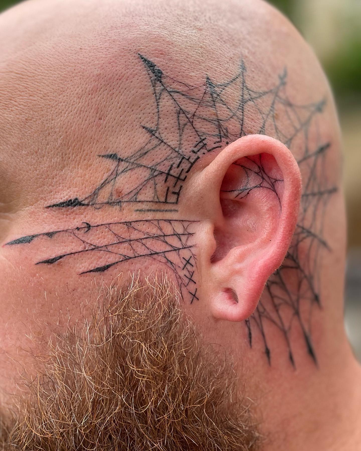 Tatuaje de cabeza de telaraña de araña.