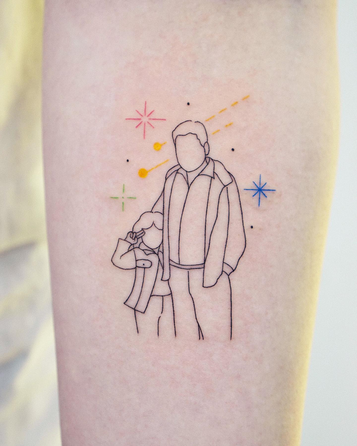 Tatuaje de Línea Padre e Hijo