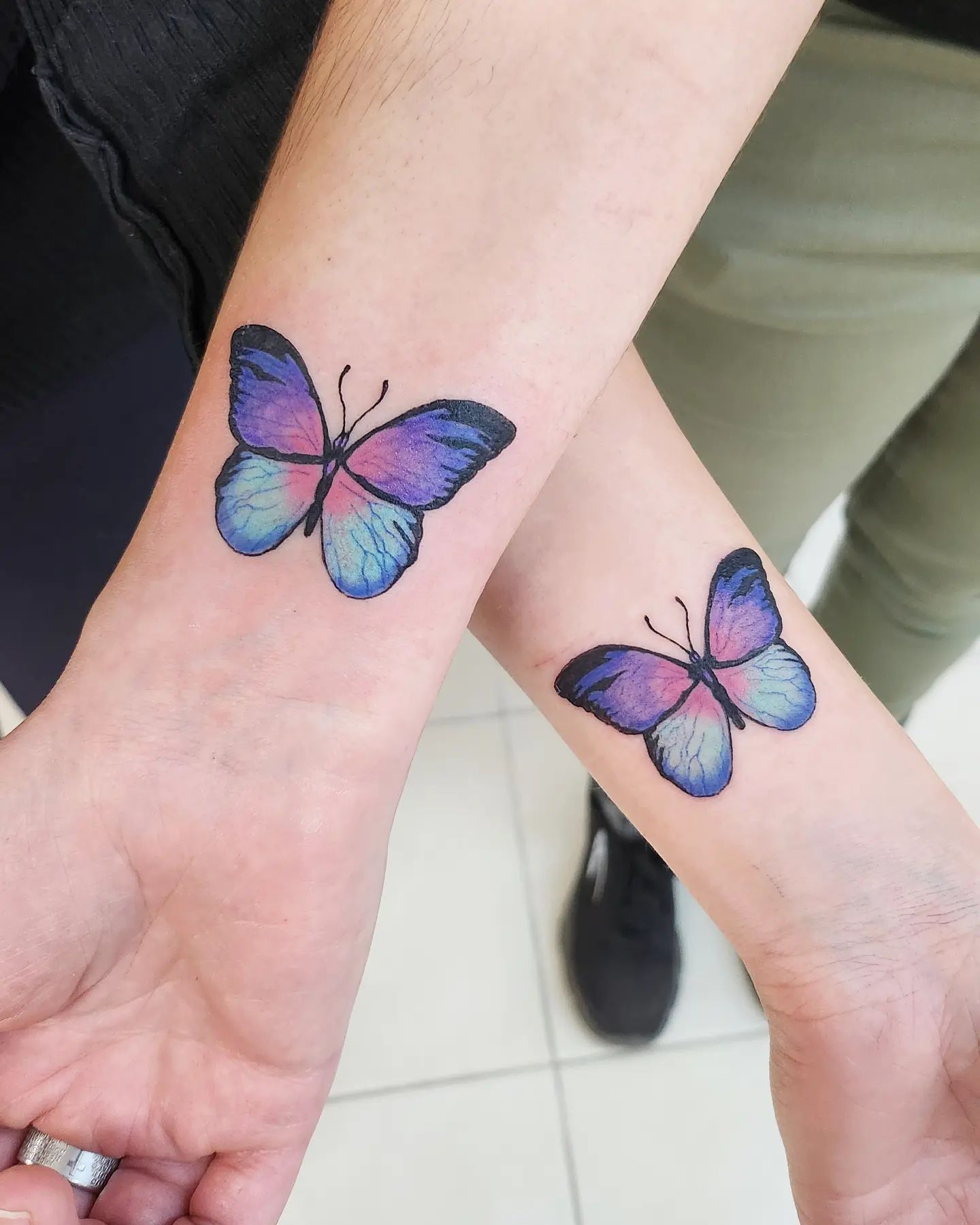 Tatuaje de pareja de mariposas