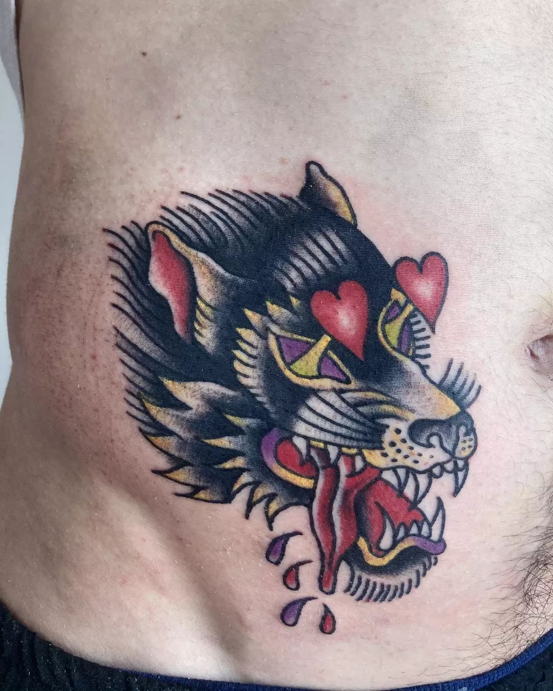 Diseño de tatuaje de lobo lujurioso