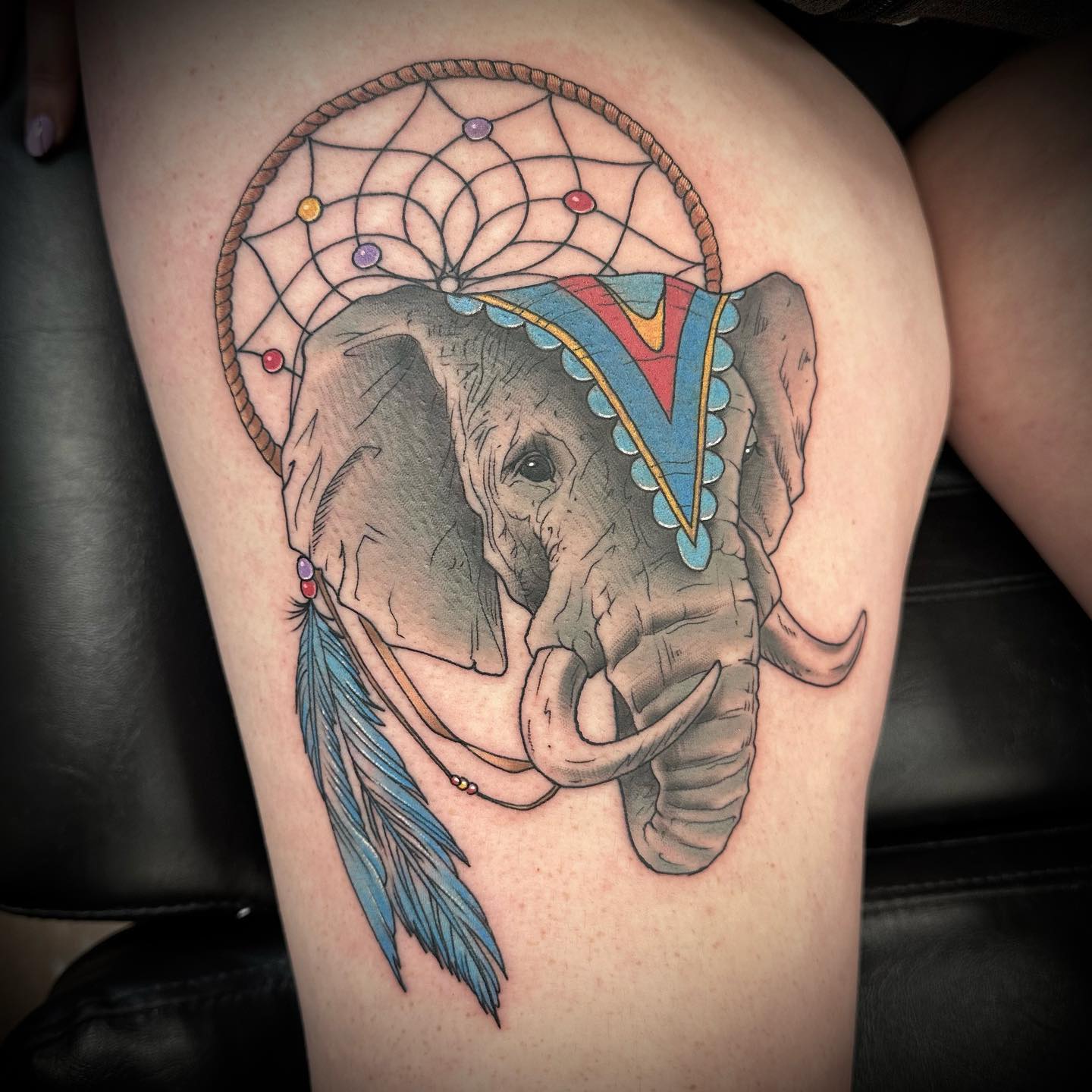 Dreamcatcher y Elephant Tattoo