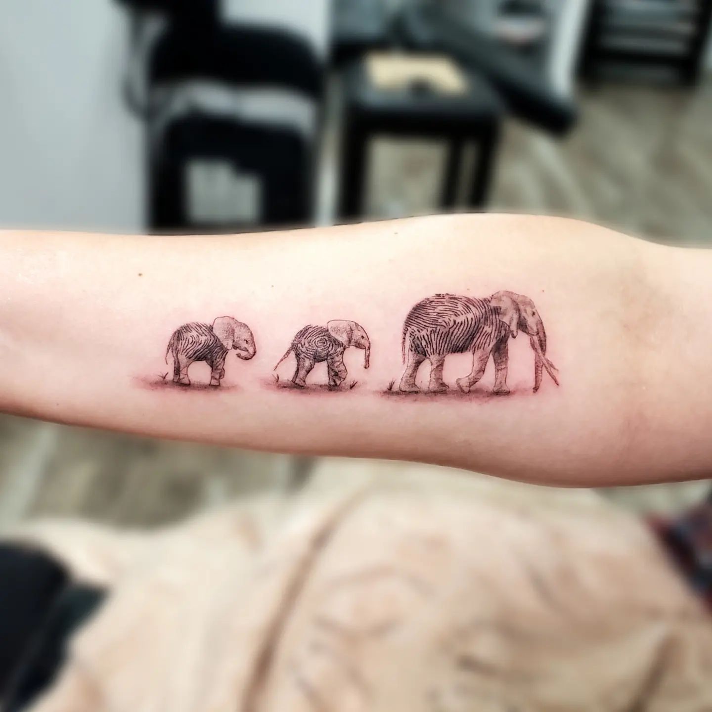 Elefantes con huellas dactilares