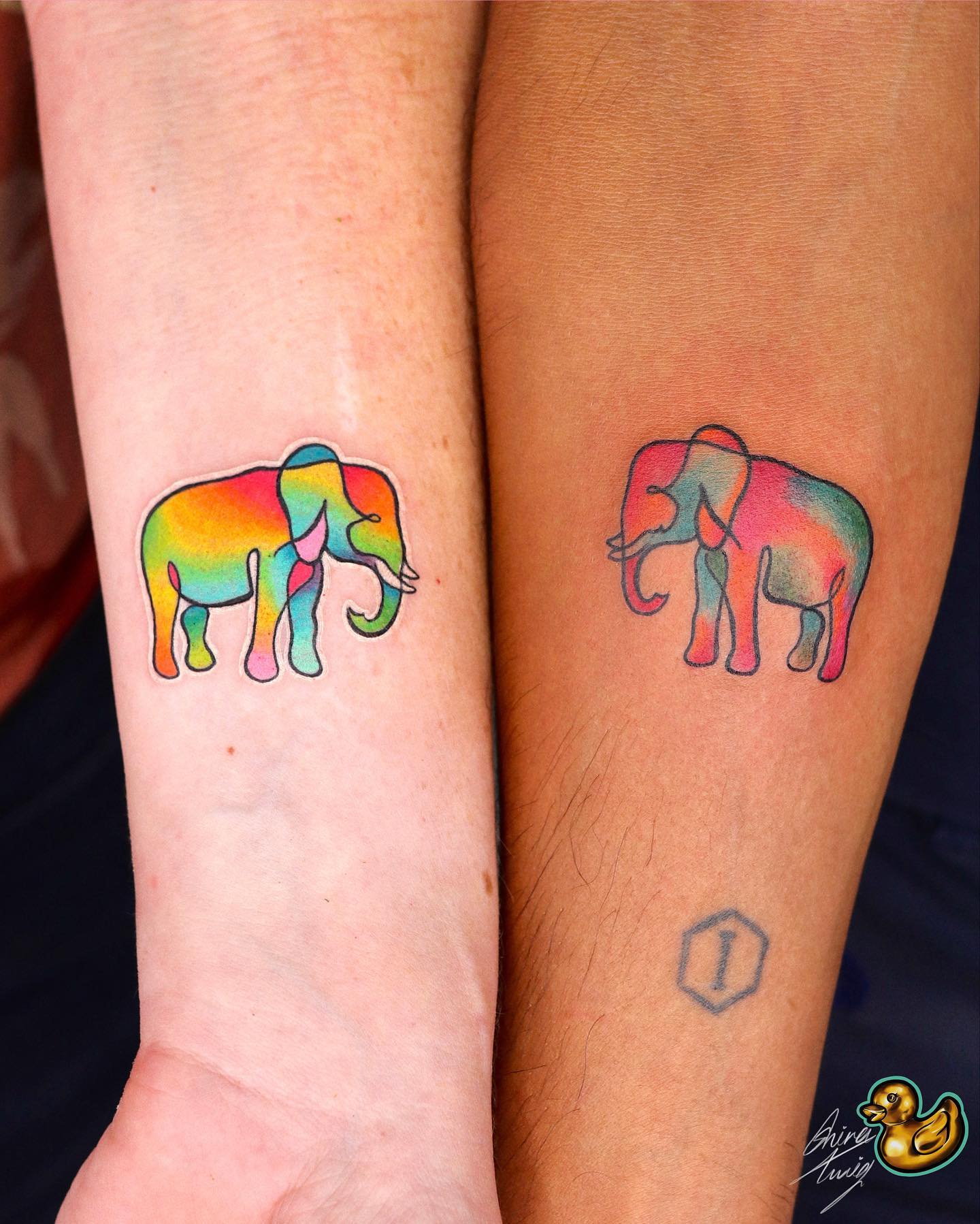 Tatuaje de Elefantes en Pareja