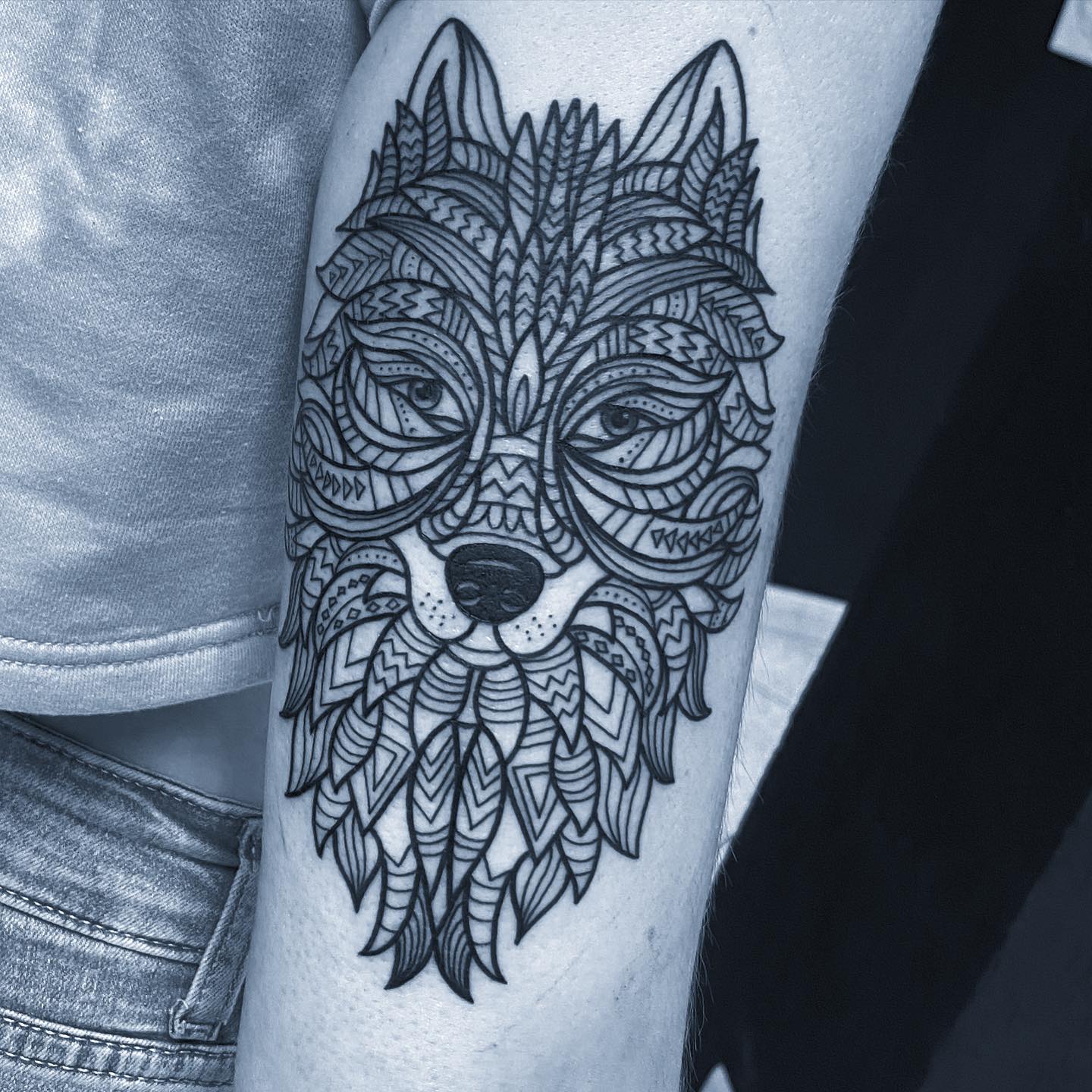 Tatuaje de Lobo Isométrico