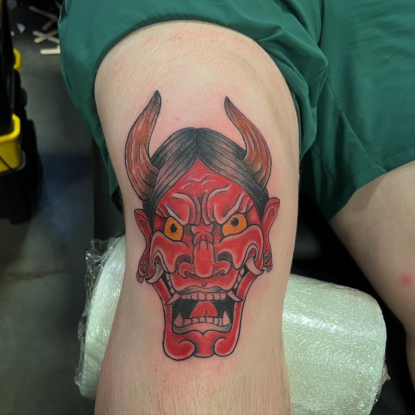 Tatuaje de rodilla del diablo